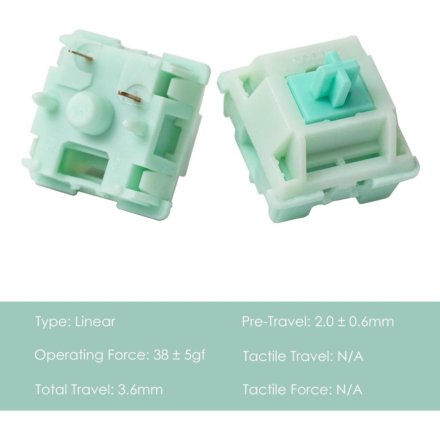 Interruptores Mecánicos Akko Botany 45pcs Lineales Prelubricados