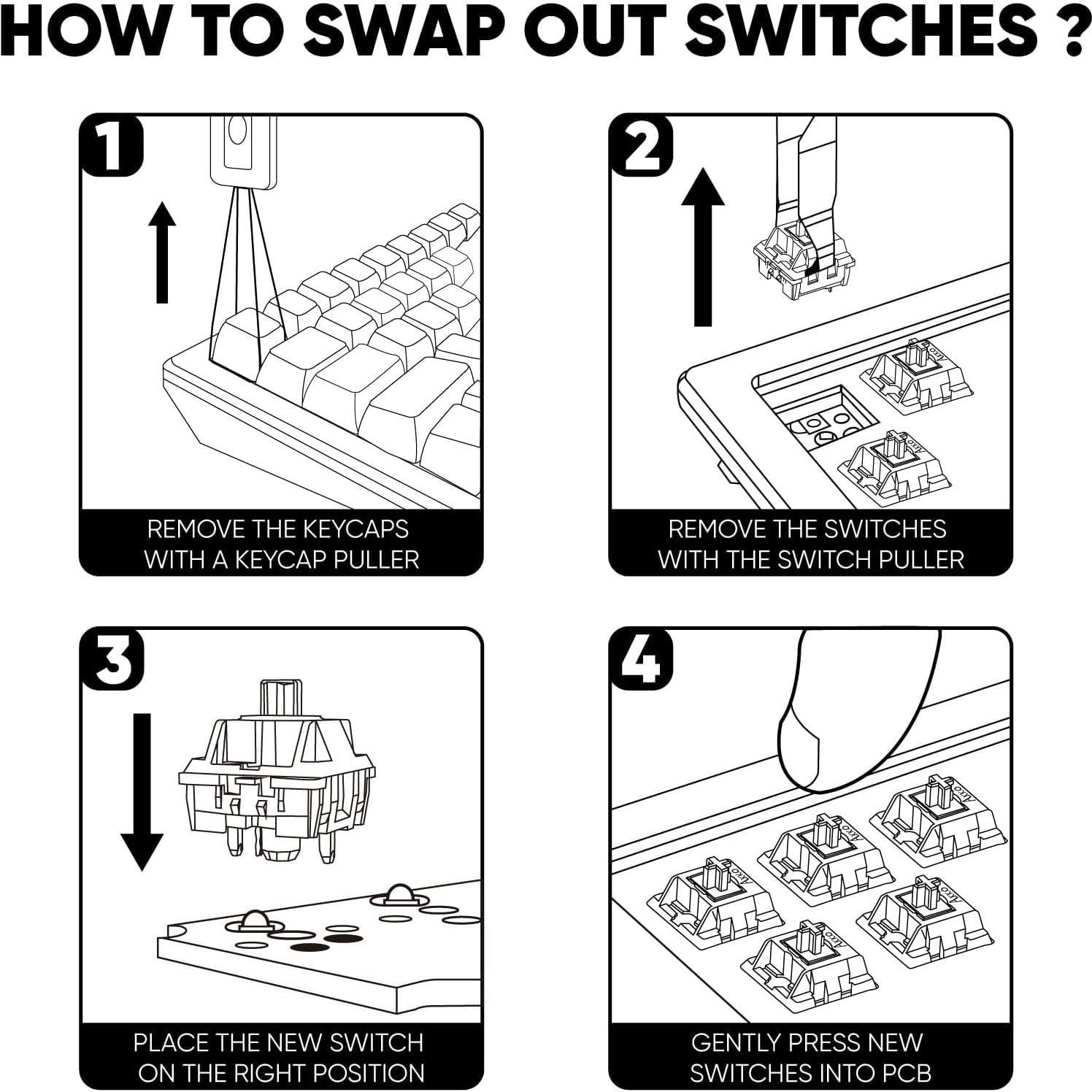 Interruptores Mecánicos Akko Botany 45pcs Lineales Prelubricados