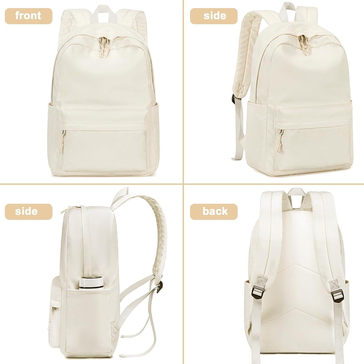 Mochila Escolar LOIDOU Beige 46x30x15cm para Chicas Adolescentes