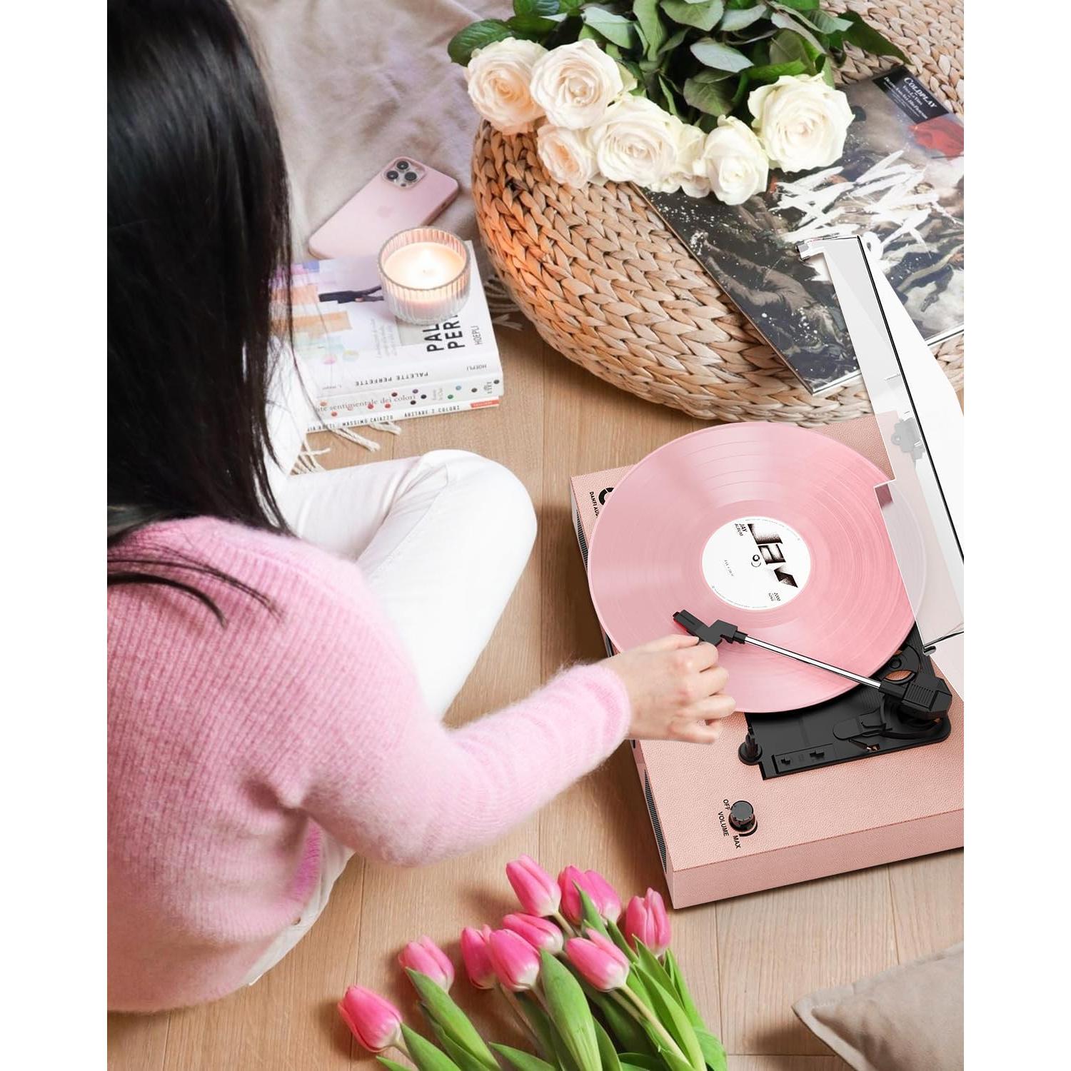 Reproductor de Vinilo Bluetooth DANFI AUDIO TE-2017 Rosa