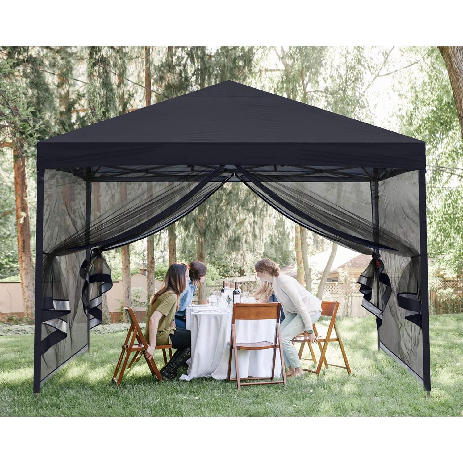 Carpa ABCCANOPY 2.44x2.44m Negra con Pared de Malla