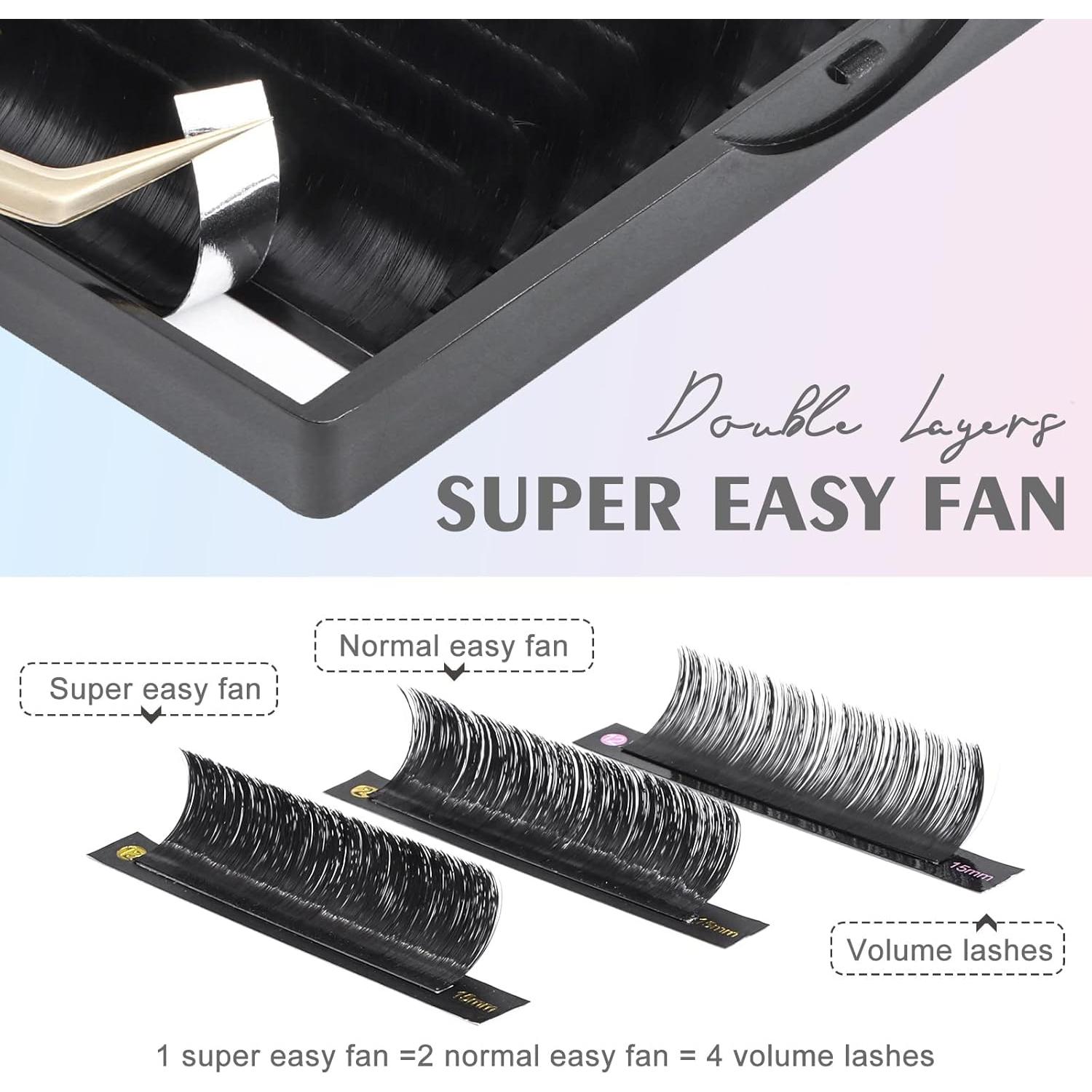 Extensiones de Pestañas Volumen Easy Fan 0.03 C 10mm DF touchjoy