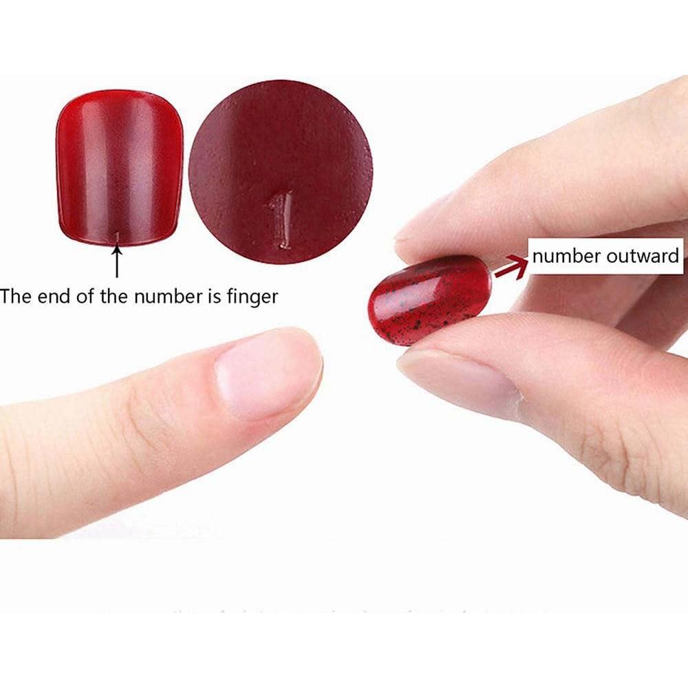 Uñas Postizas Largas QQPPOLIU Diseño Geométrico 1102 24 Piezas