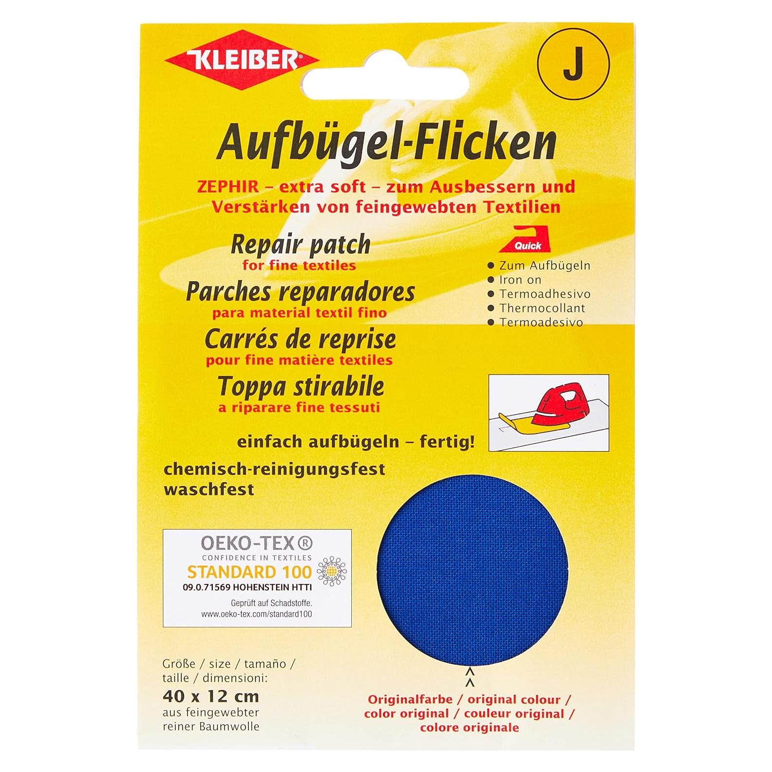 Parche termoadhesivo Kleiber 40x12 cm Algodón Azul