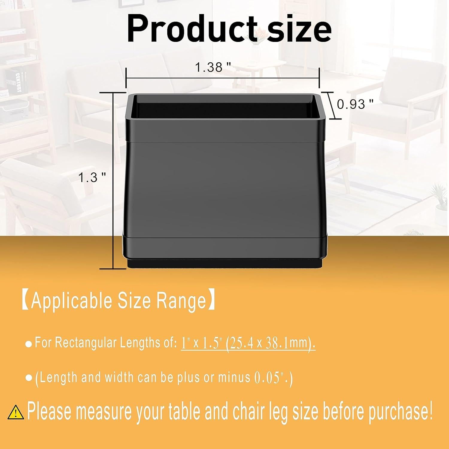 Protectores de Piso Rectangulares CHWM 1x1.5" 16PCS Silicona