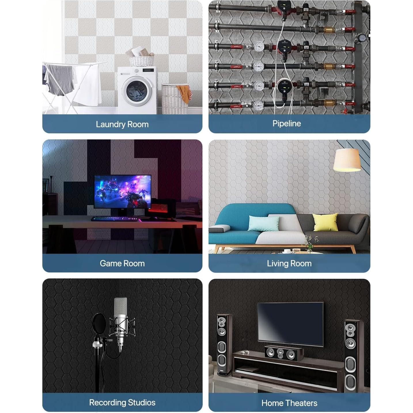 Paneles Acústicos Kuchoow 12 Piezas 30.48cm Beige Aislantes