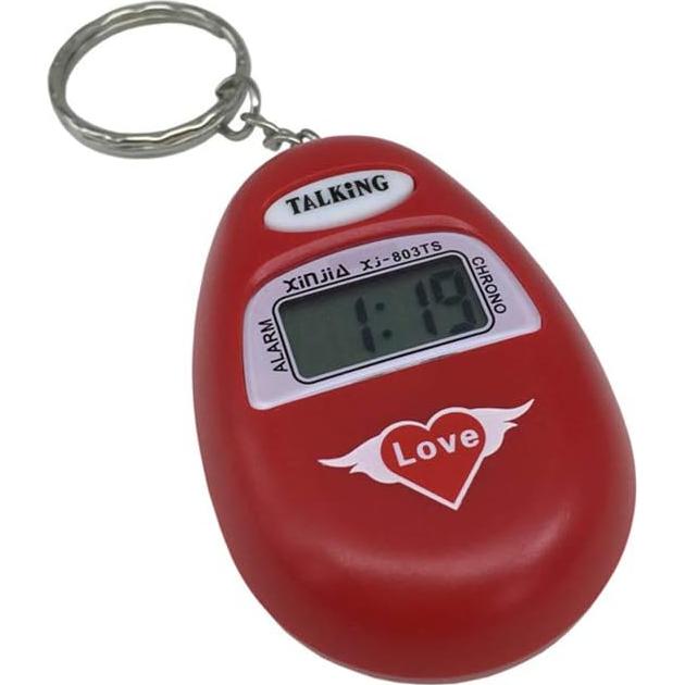 Reloj de Llavero VISIONU Rojo con Alarma y Voz en Español