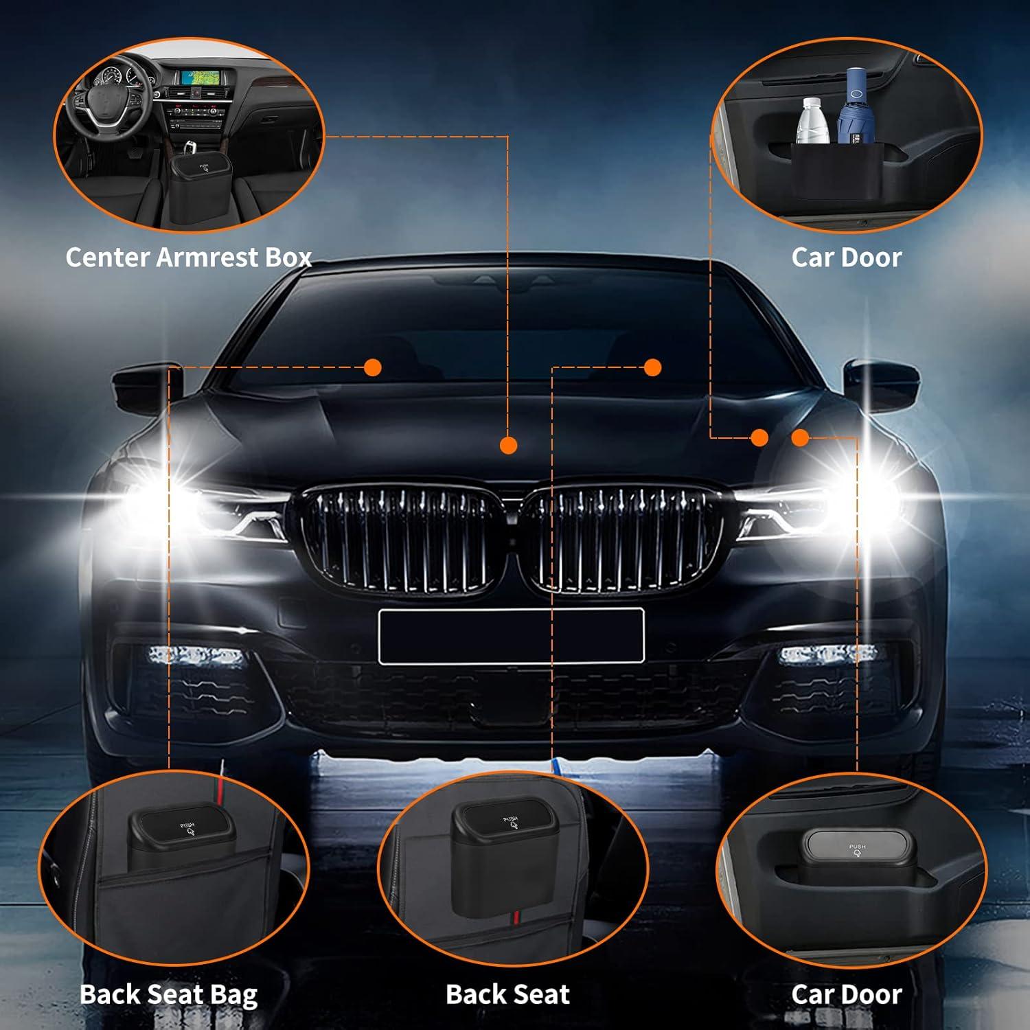 Bote de Basura para Auto Stemni Mini Negro con Tapa y 60 Bolsas