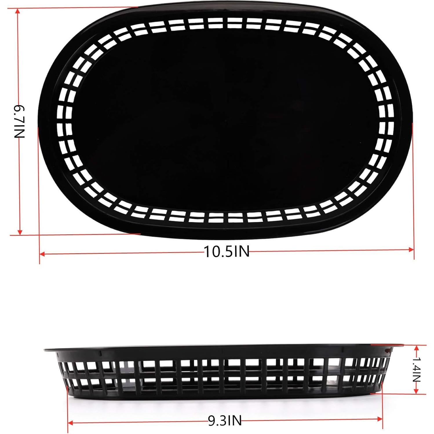 Cedilis 40 Cestas de Comida Rápida Negras 26.7x17.8 cm