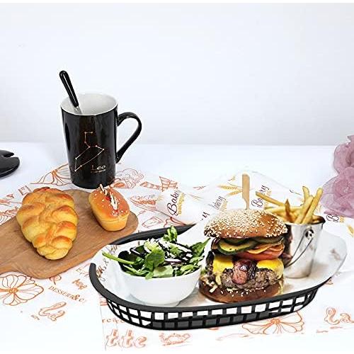 Cedilis 40 Cestas de Comida Rápida Negras 26.7x17.8 cm