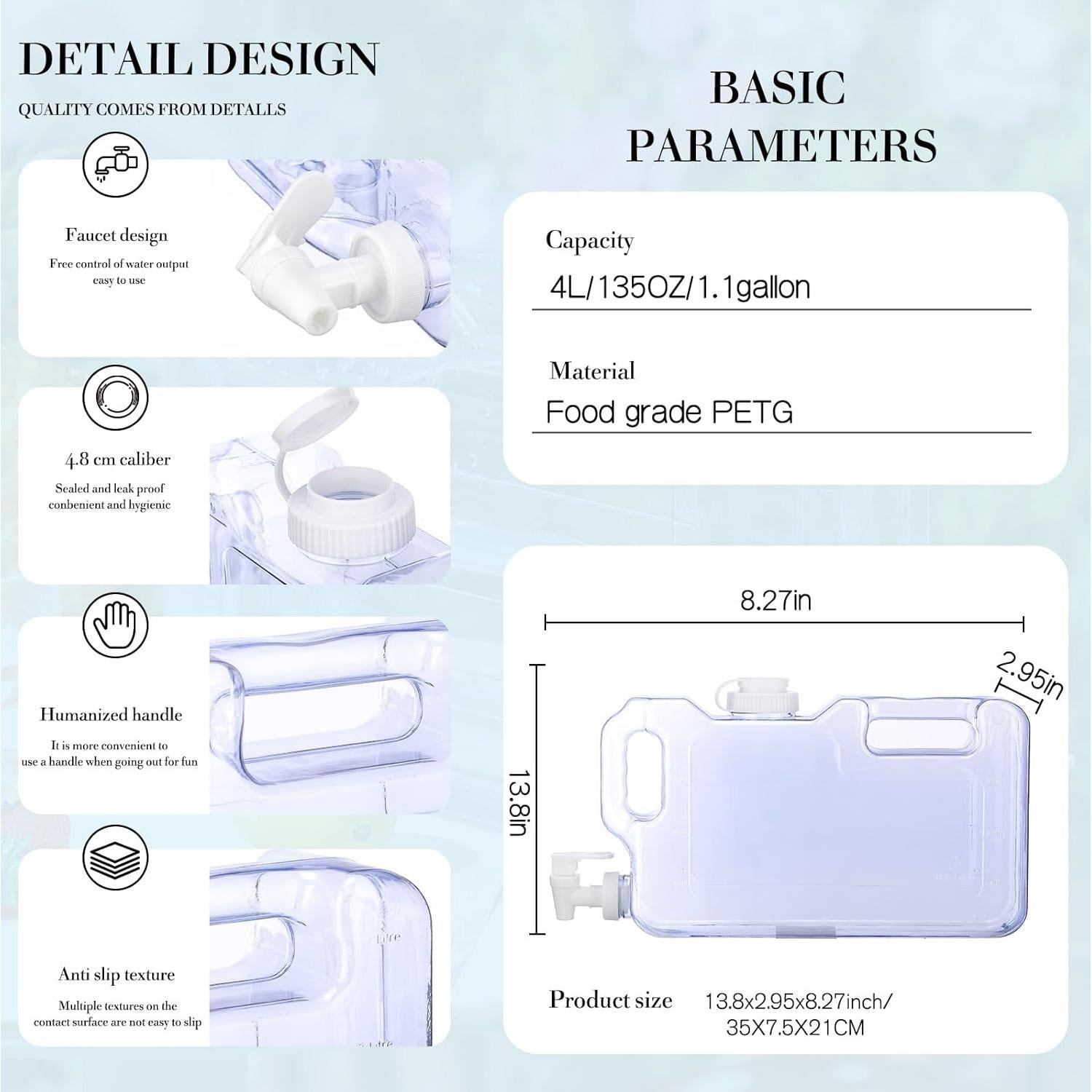 Dispensador de Bebidas Funnymoom 4 Botellas 4.16L Grifo BPA Libre