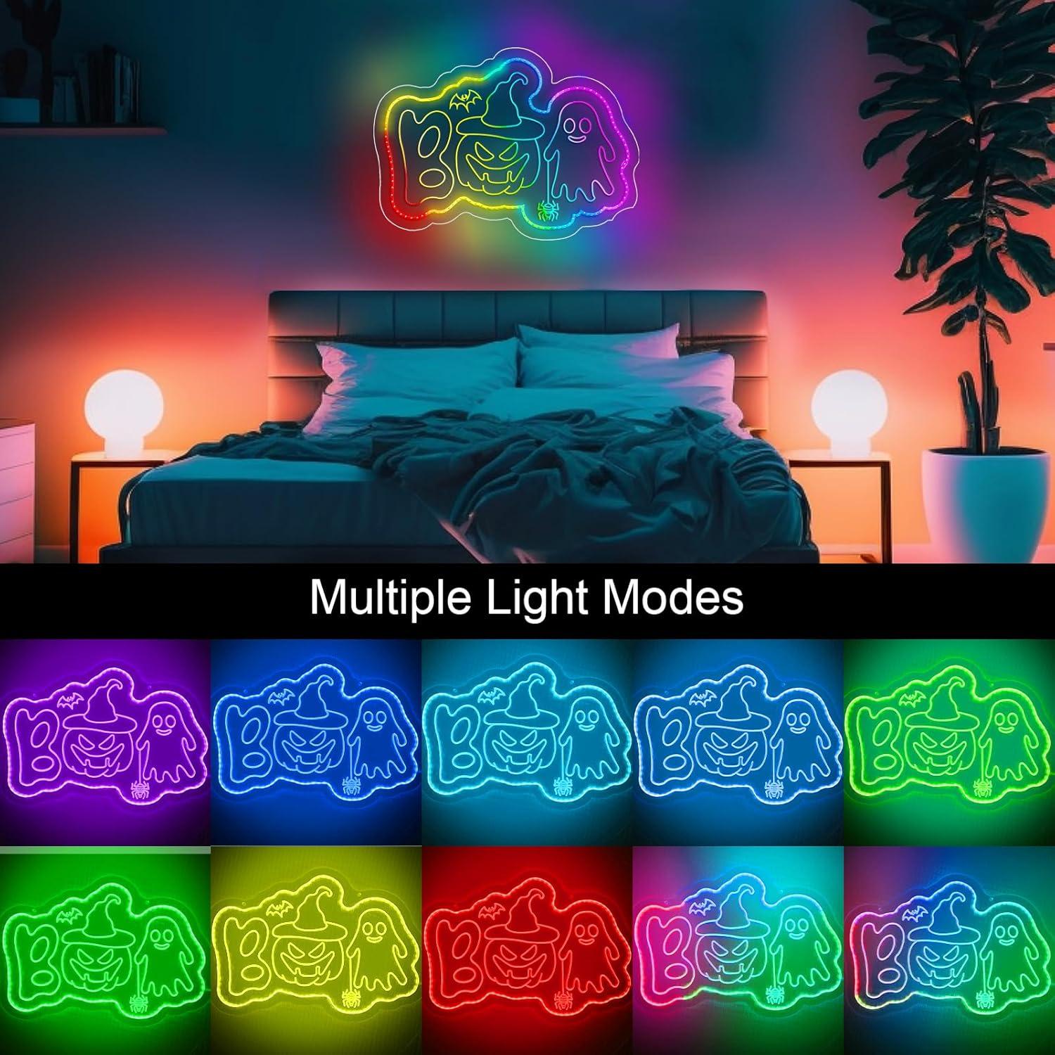 Luz de Neón Halloween BOO Dagelar 41.5x28.9cm USB