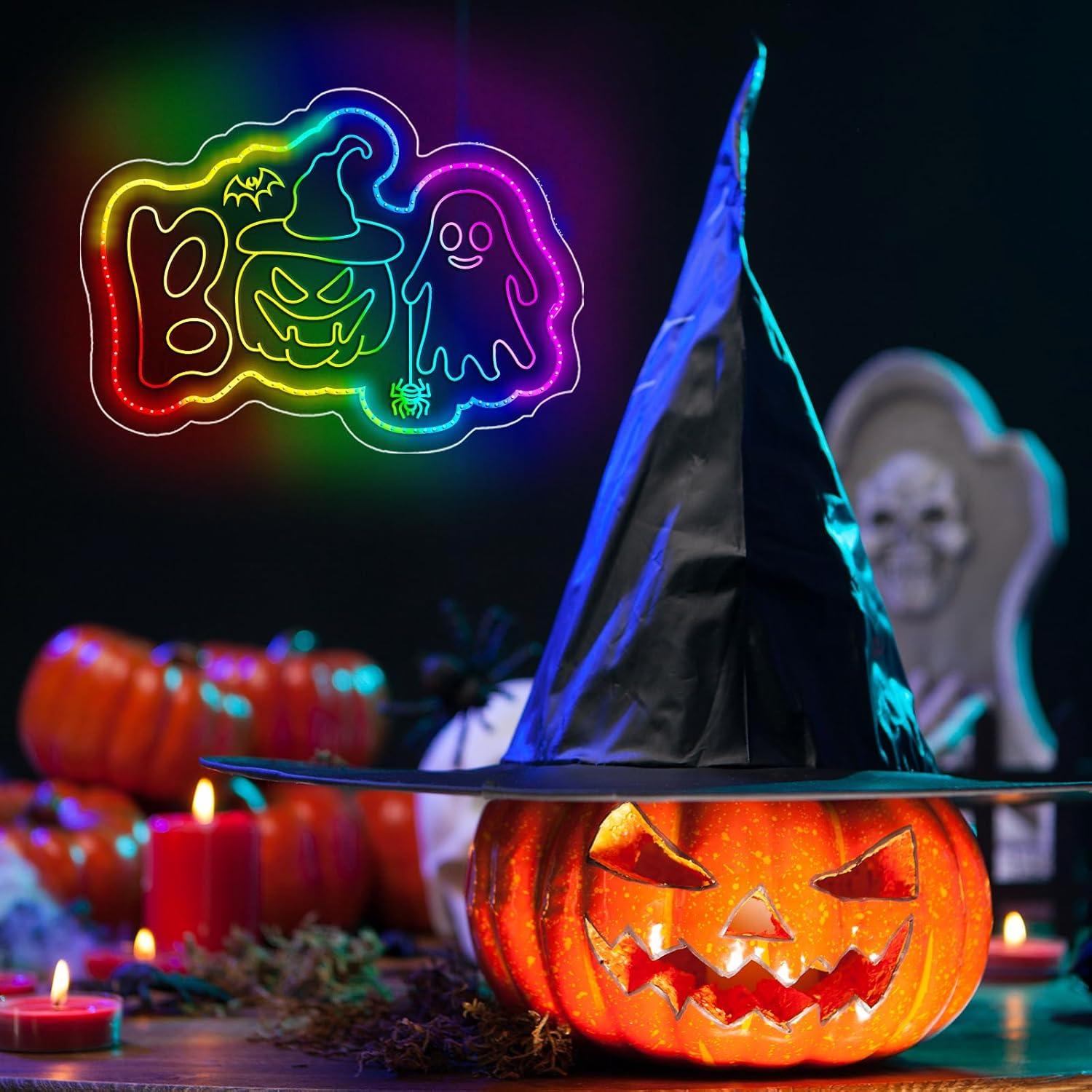 Luz de Neón Halloween BOO Dagelar 41.5x28.9cm USB