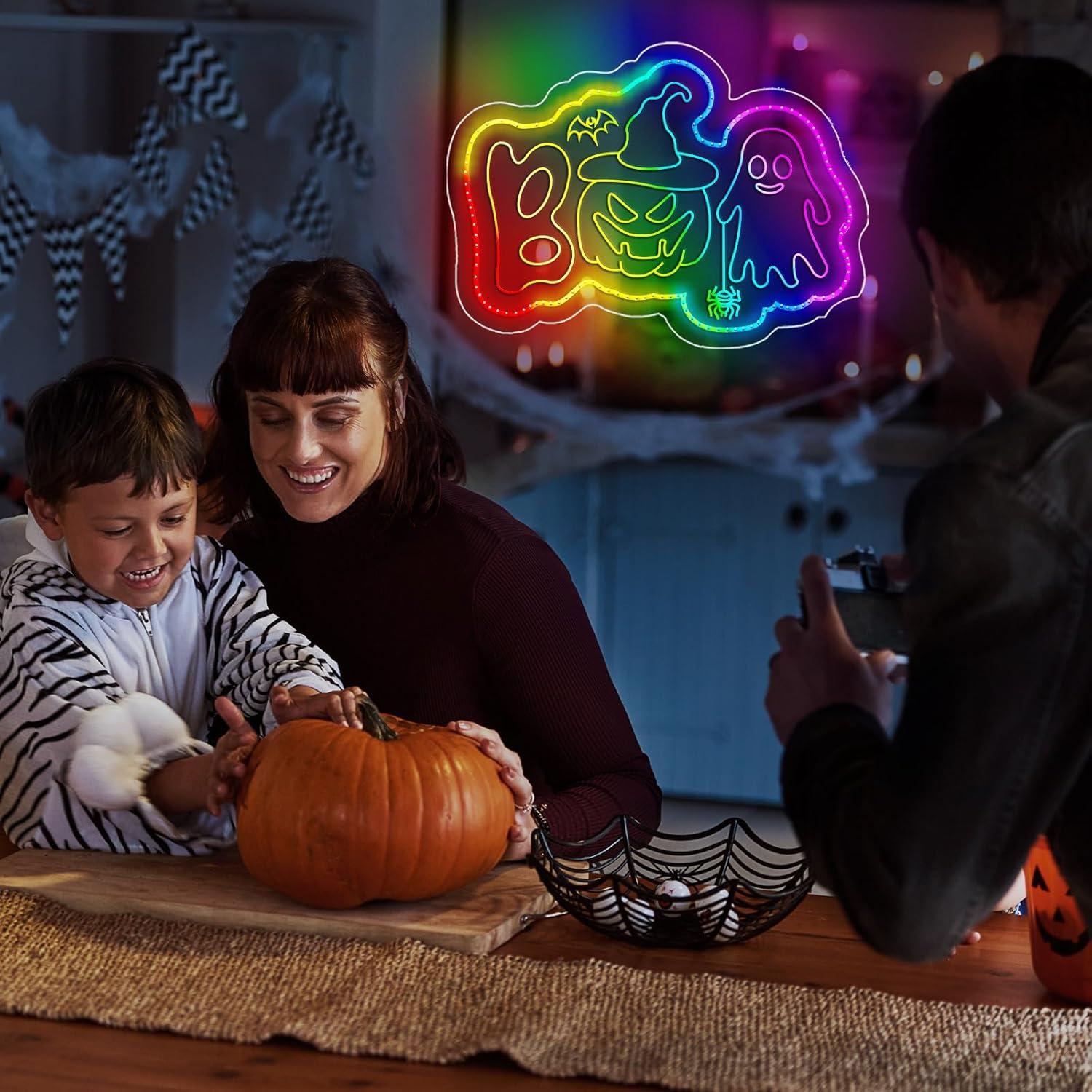 Luz de Neón Halloween BOO Dagelar 41.5x28.9cm USB