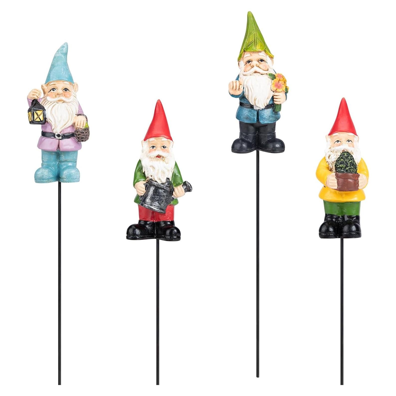 Estatuas de Gnomos de Jardín Ovewios - 4 Piezas Resina 22.86 cm