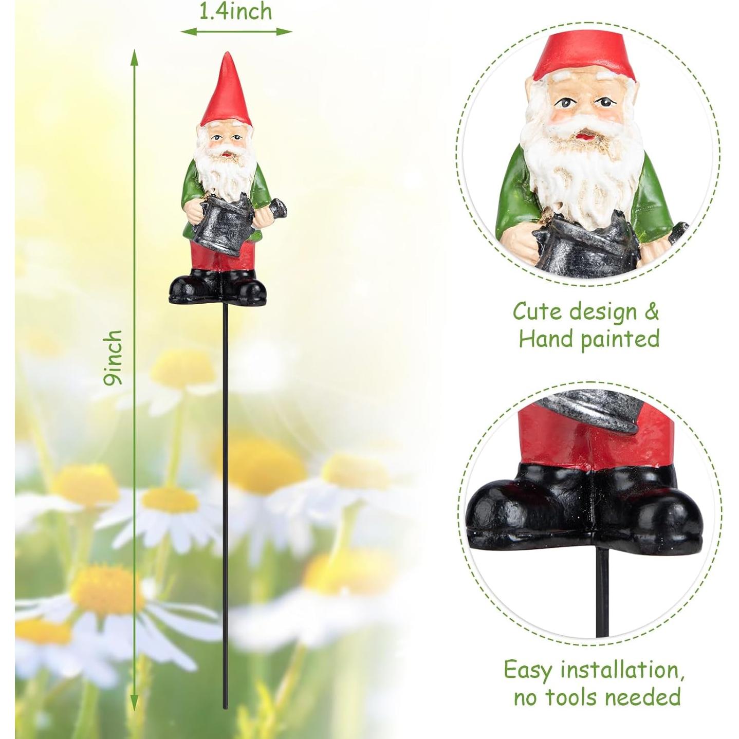 Estatuas de Gnomos de Jardín Ovewios - 4 Piezas Resina 22.86 cm