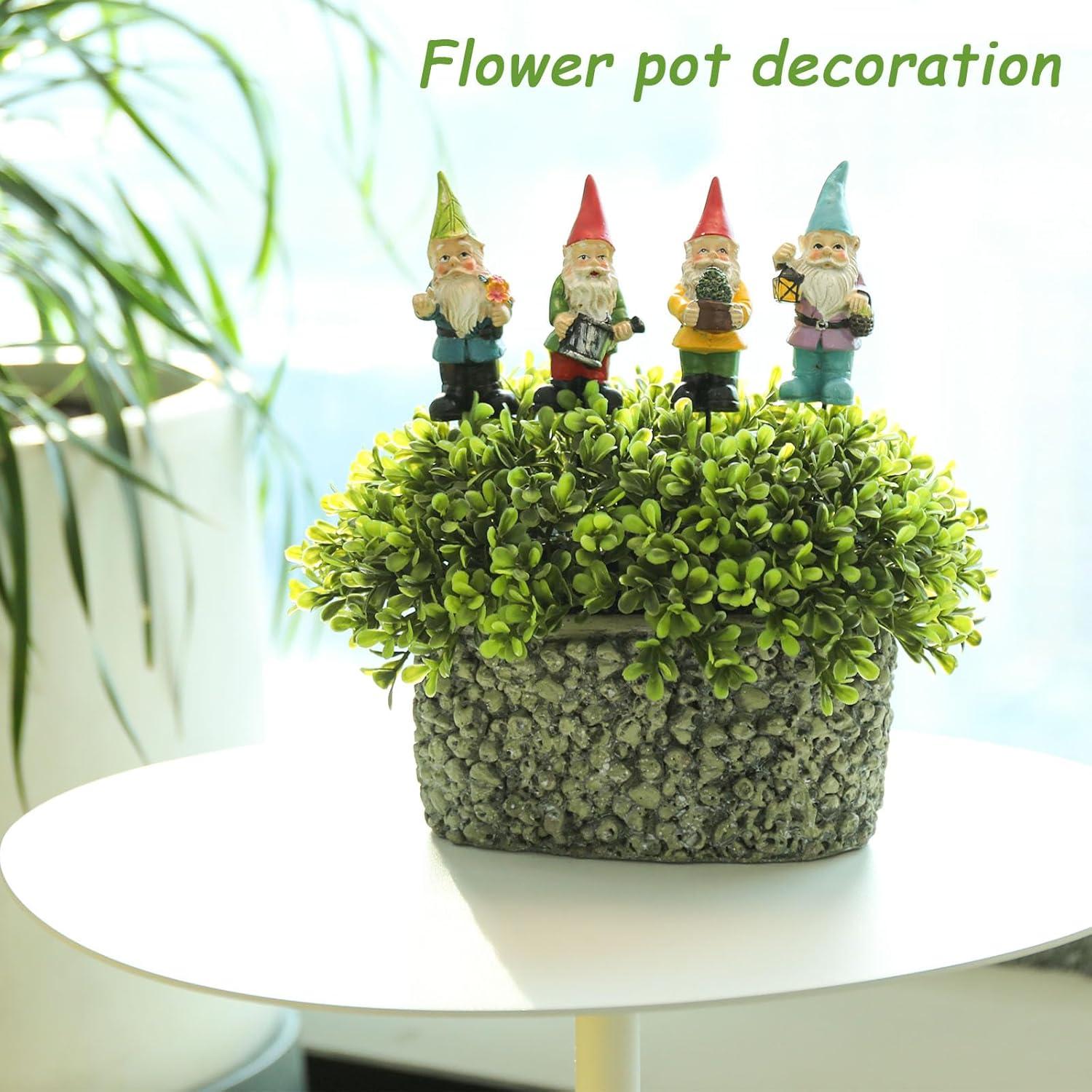 Estatuas de Gnomos de Jardín Ovewios - 4 Piezas Resina 22.86 cm