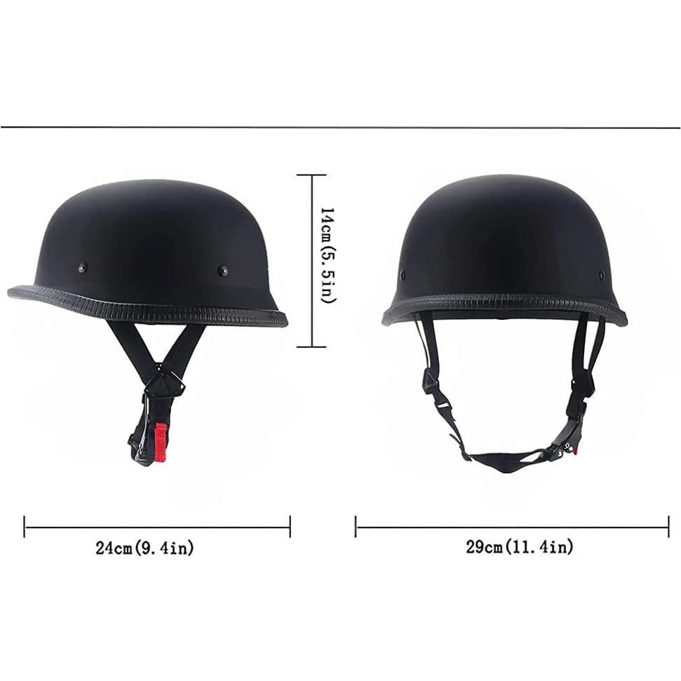German Style Motorcycle Half Helmet, Retro Half Face Helmet for Adult Men Women DOT Approved