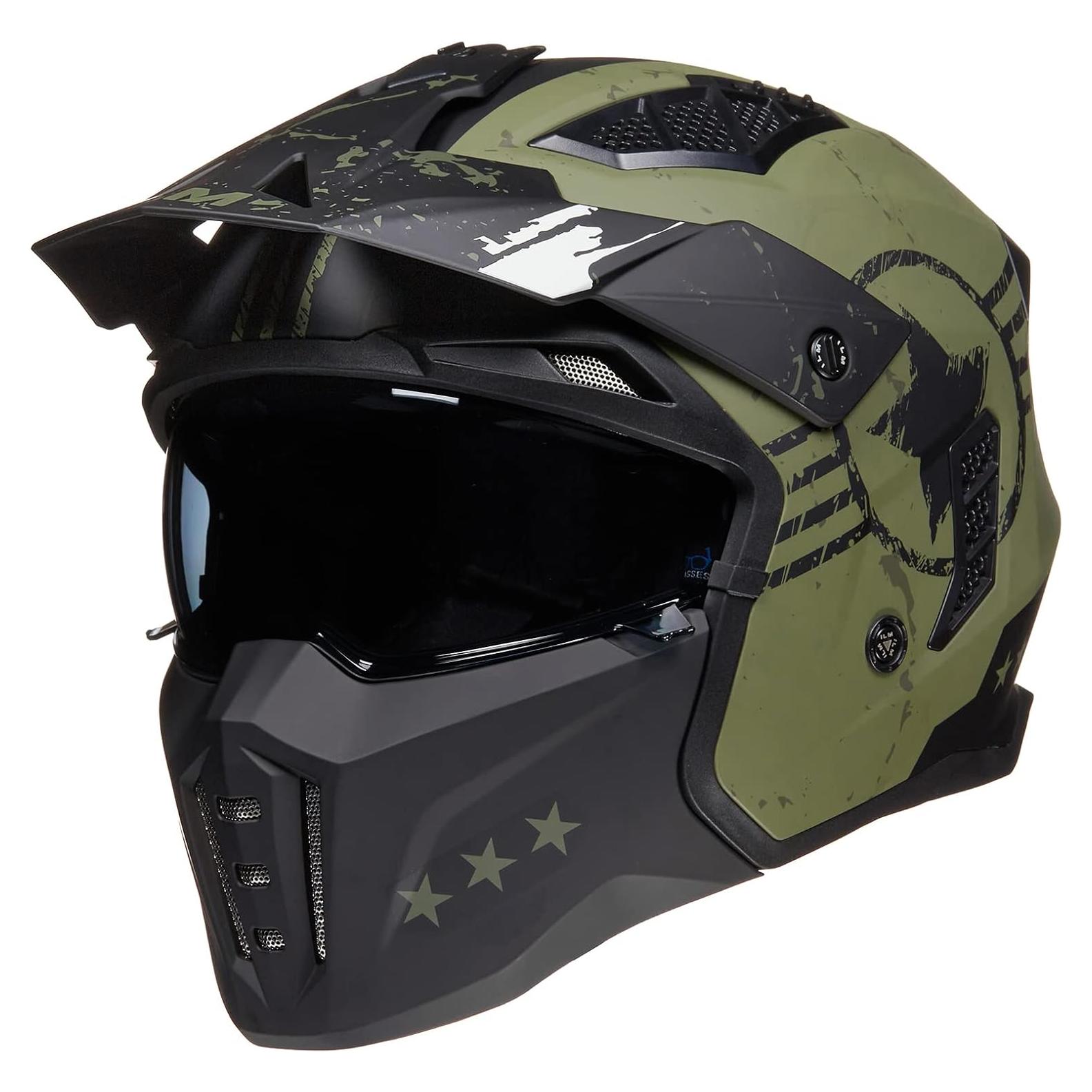 Casco Abierto ILM Z302 Retro Vintage Verde Militar XX-Large