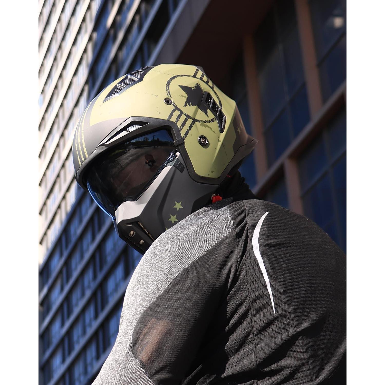 Casco Abierto ILM Z302 Retro Vintage Verde Militar XX-Large