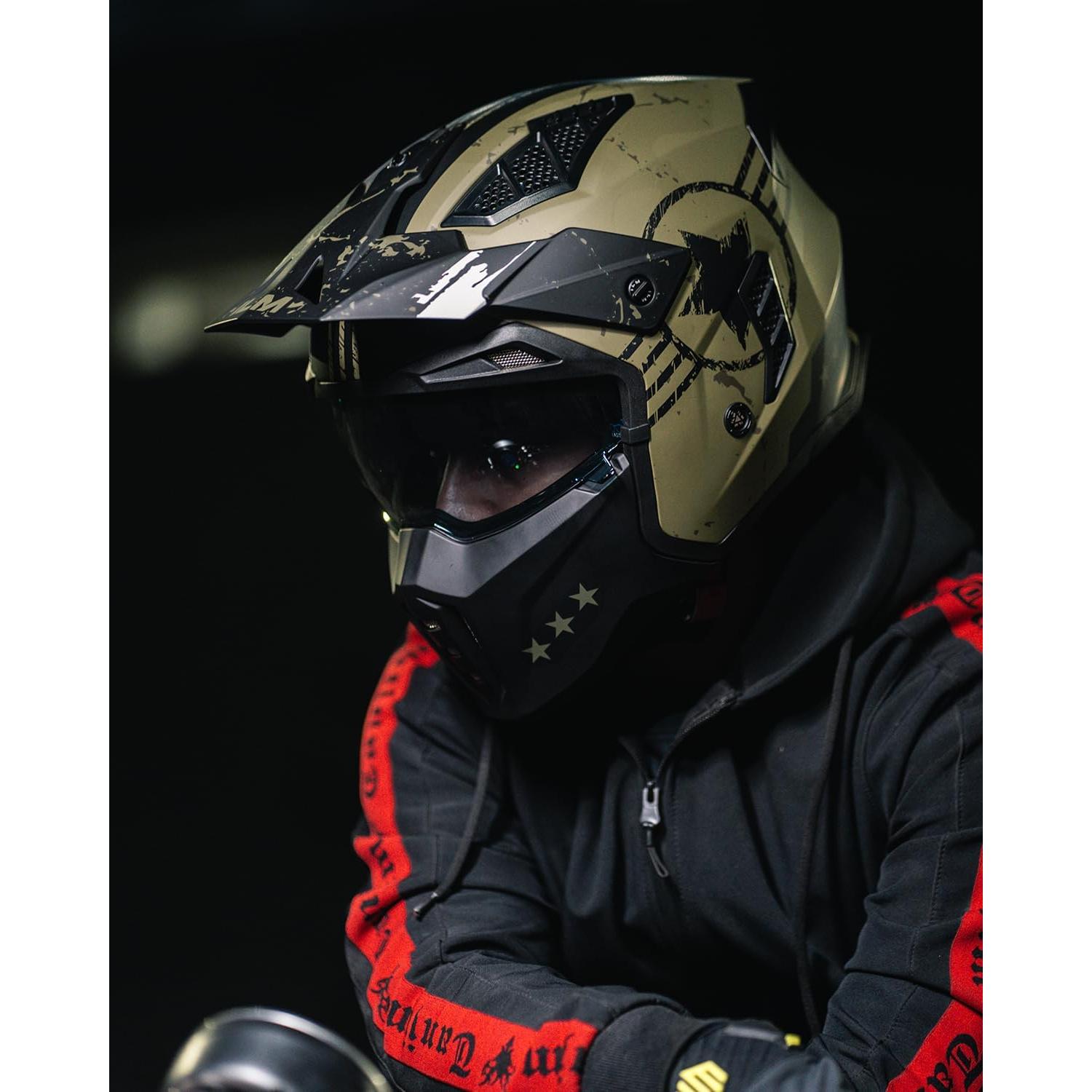 Casco Abierto ILM Z302 Retro Vintage Verde Militar XX-Large