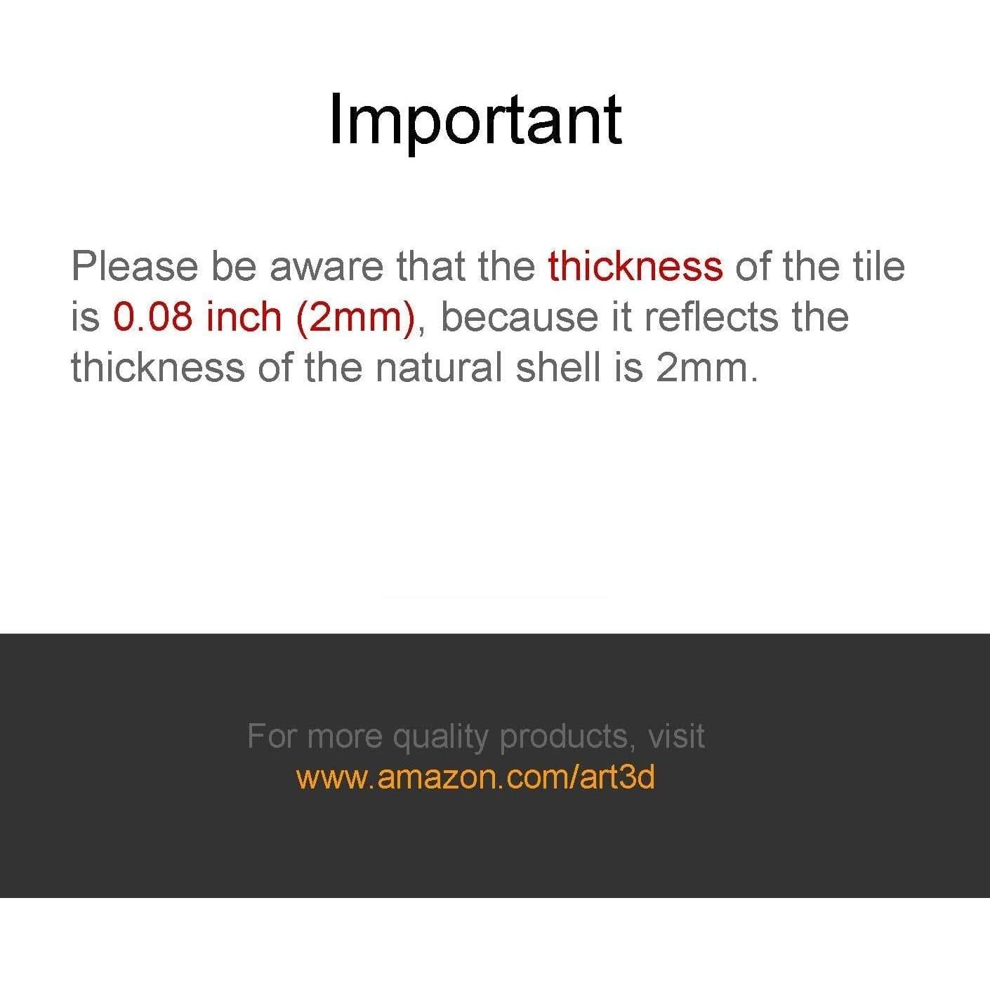 Azulejos de Mosaico de Madreperla Art3d 30.48x30.48 cm 6 Piezas