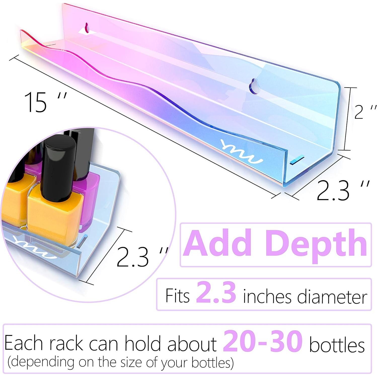 Estantes de Esmalte de Uñas Acrílico Iridiscente YMVV 6 Piezas