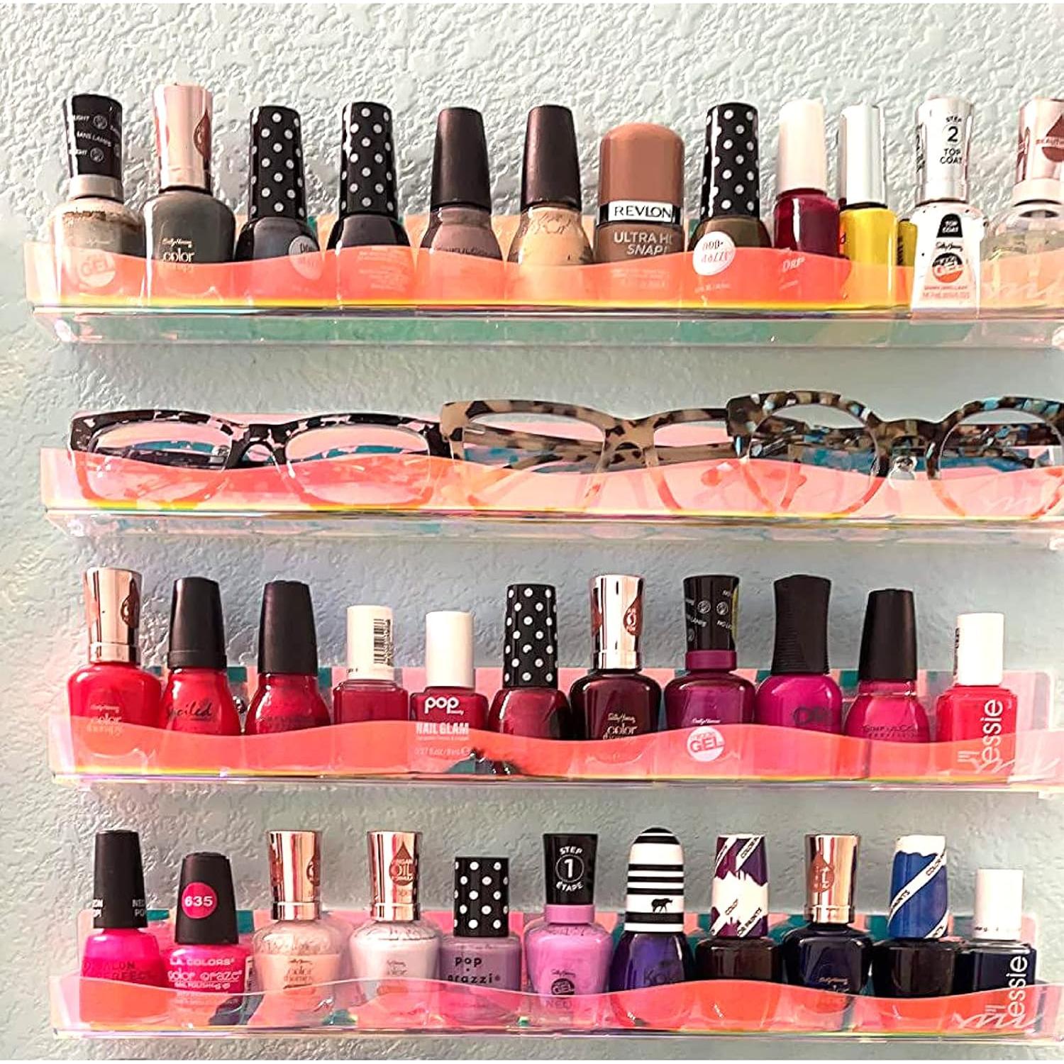 Estantes de Esmalte de Uñas Acrílico Iridiscente YMVV 6 Piezas