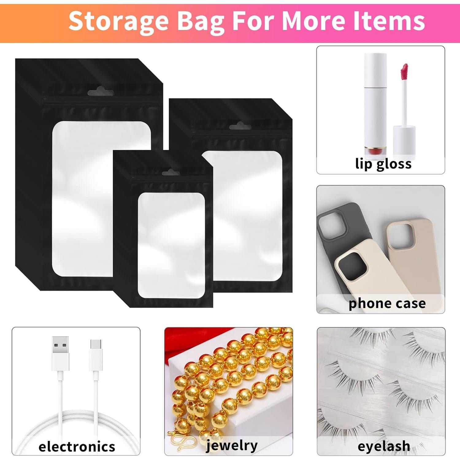 300 Bolsas Mylar Reutilizables Babyfond 3 Tamaños a Prueba de Olores