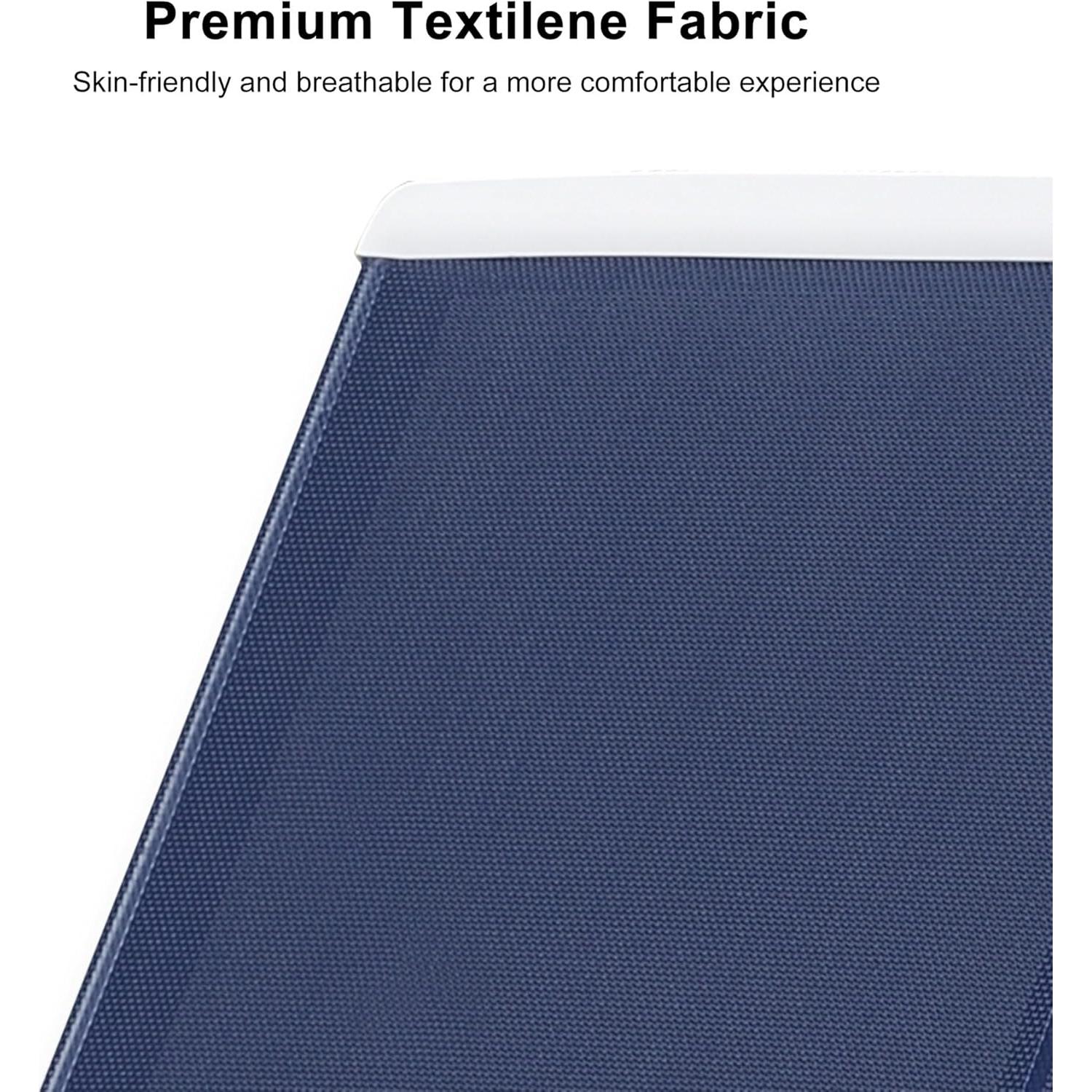 Juego de 3 Sillones Reclinables de Patio Purple Leaf Azul Marino