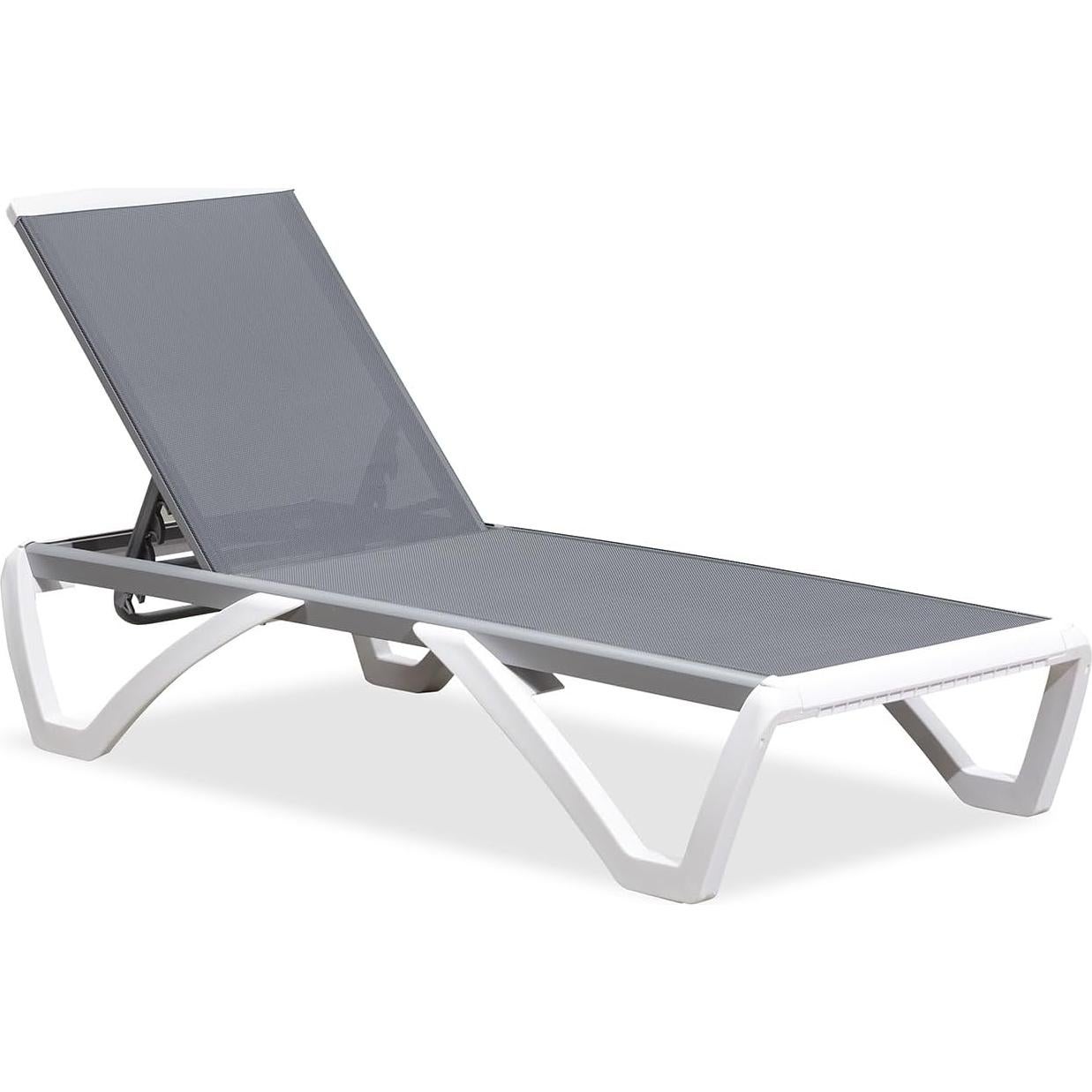 Silla Tumbona Aluminio PURPLE LEAF W01-LG Gris Claro Apilable