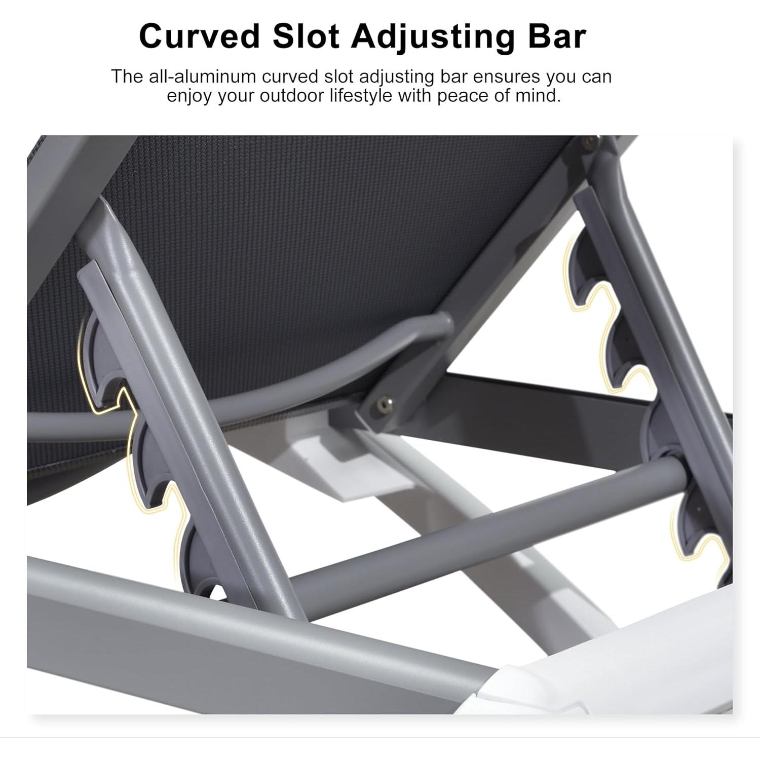 Silla Tumbona Aluminio PURPLE LEAF W01-LG Gris Claro Apilable