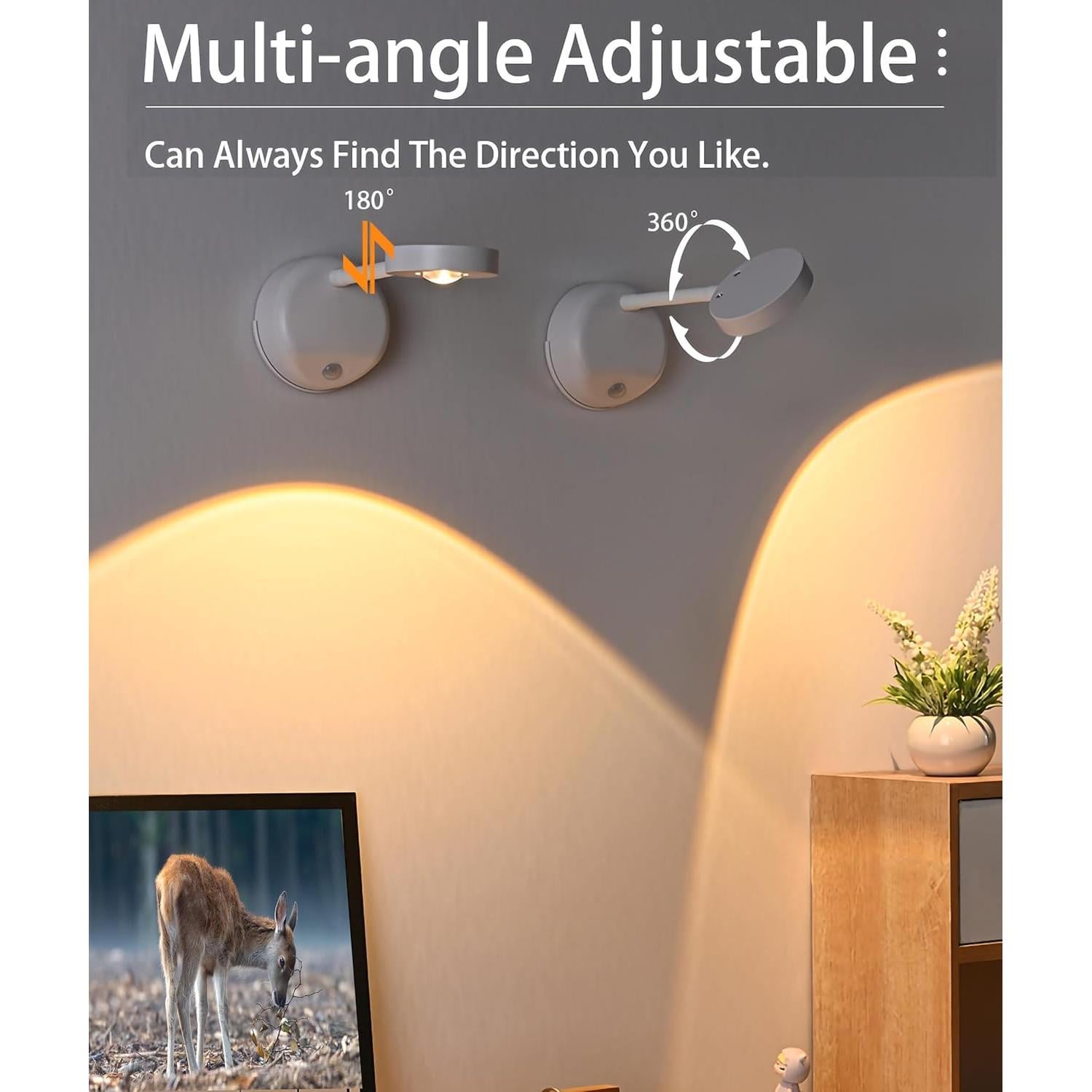 Lámpara LED de Sensor de Movimiento ANJINGHUA 2200mAh Blanca