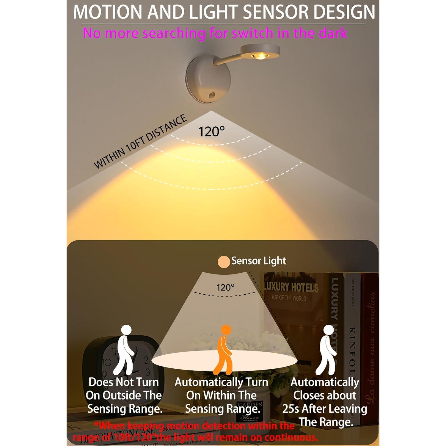 Lámpara LED de Sensor de Movimiento ANJINGHUA 2200mAh Blanca