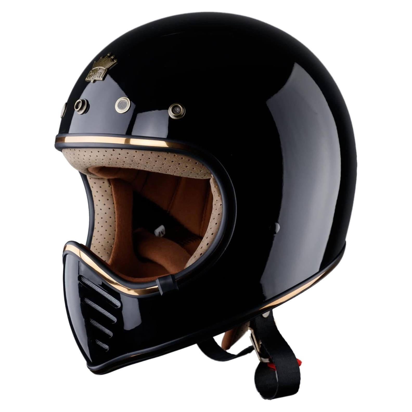 Casco de Moto Royal H01 Integral - Negro Brillante - Unisex
