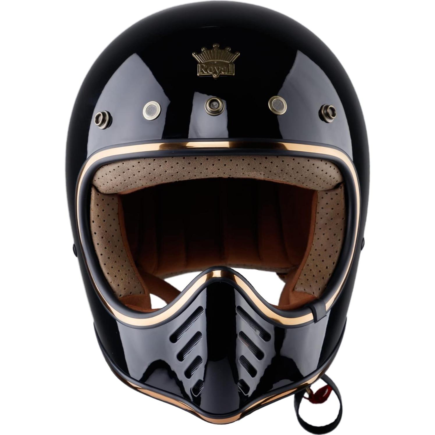 Casco de Moto Royal H01 Integral - Negro Brillante - Unisex