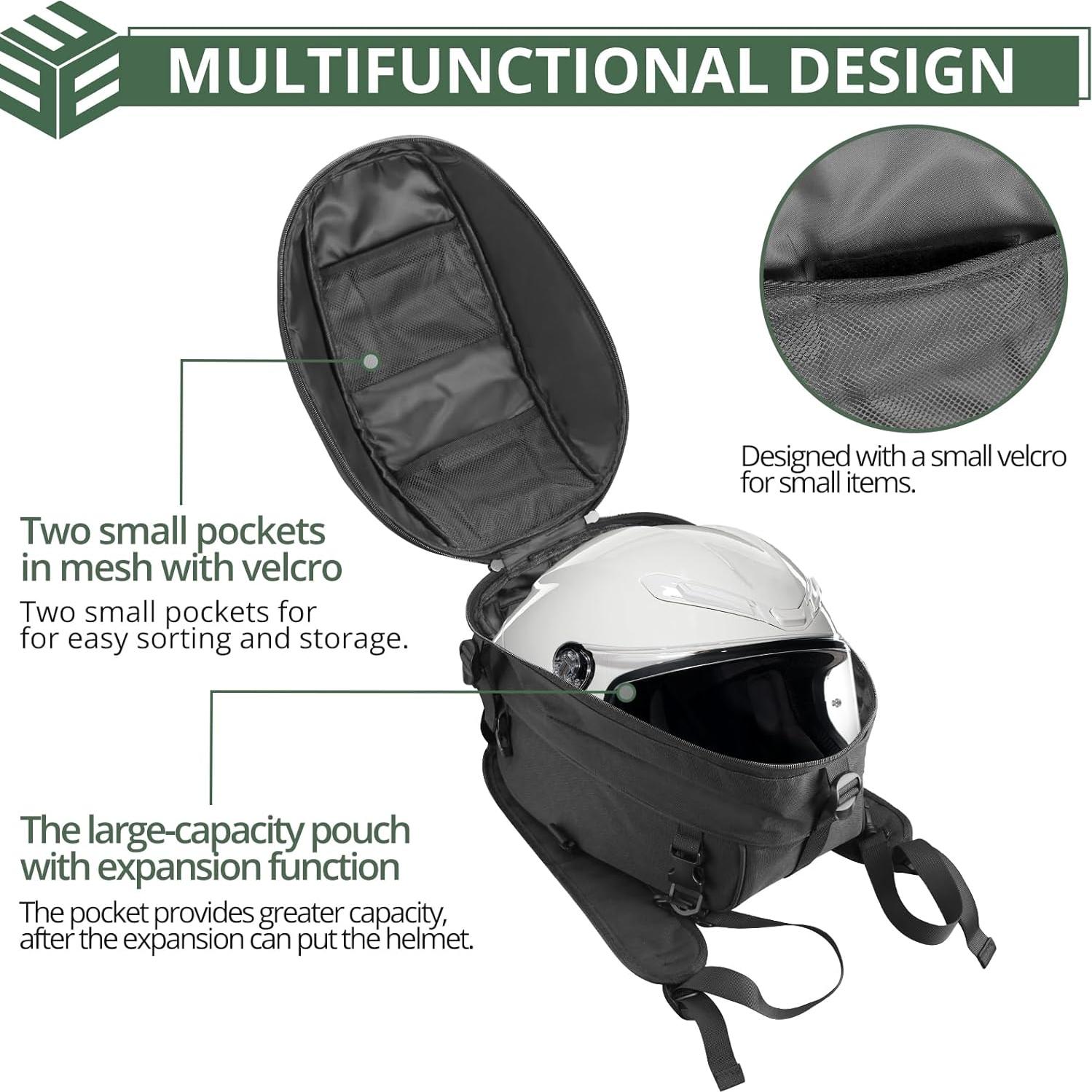 Mochila para Casco EYPINS Impermeable 43x29x30cm Negro Plata