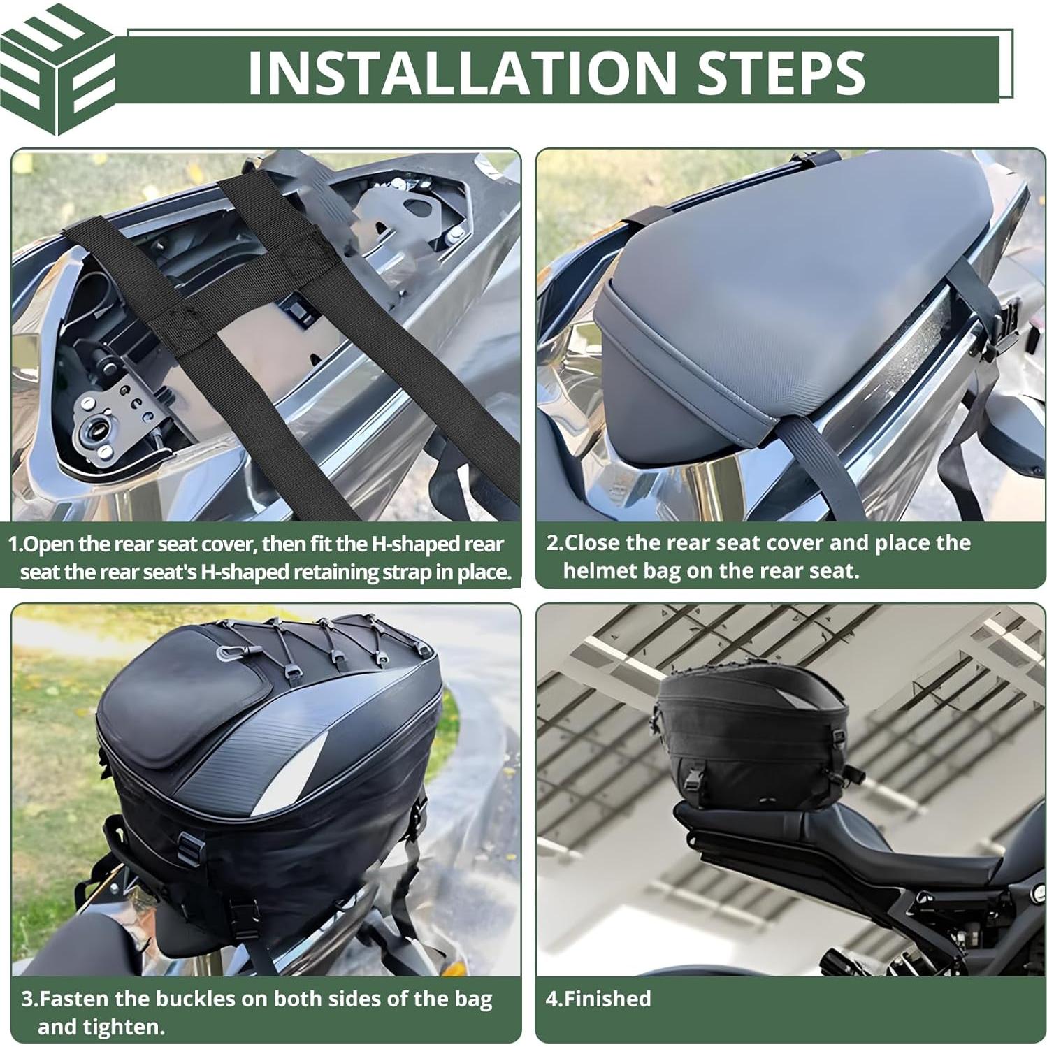 Mochila para Casco EYPINS Impermeable 43x29x30cm Negro Plata