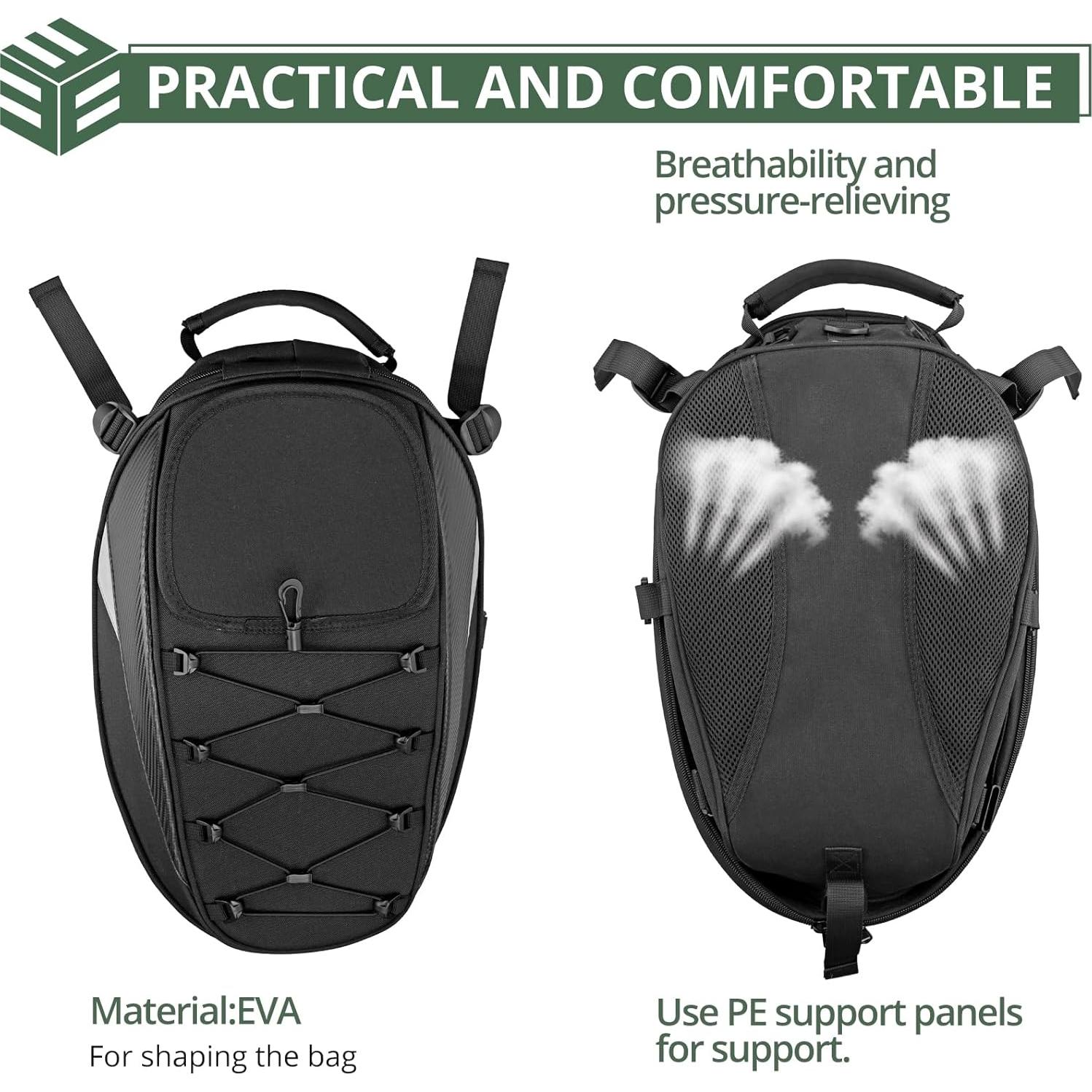 Mochila para Casco EYPINS Impermeable 43x29x30cm Negro Plata