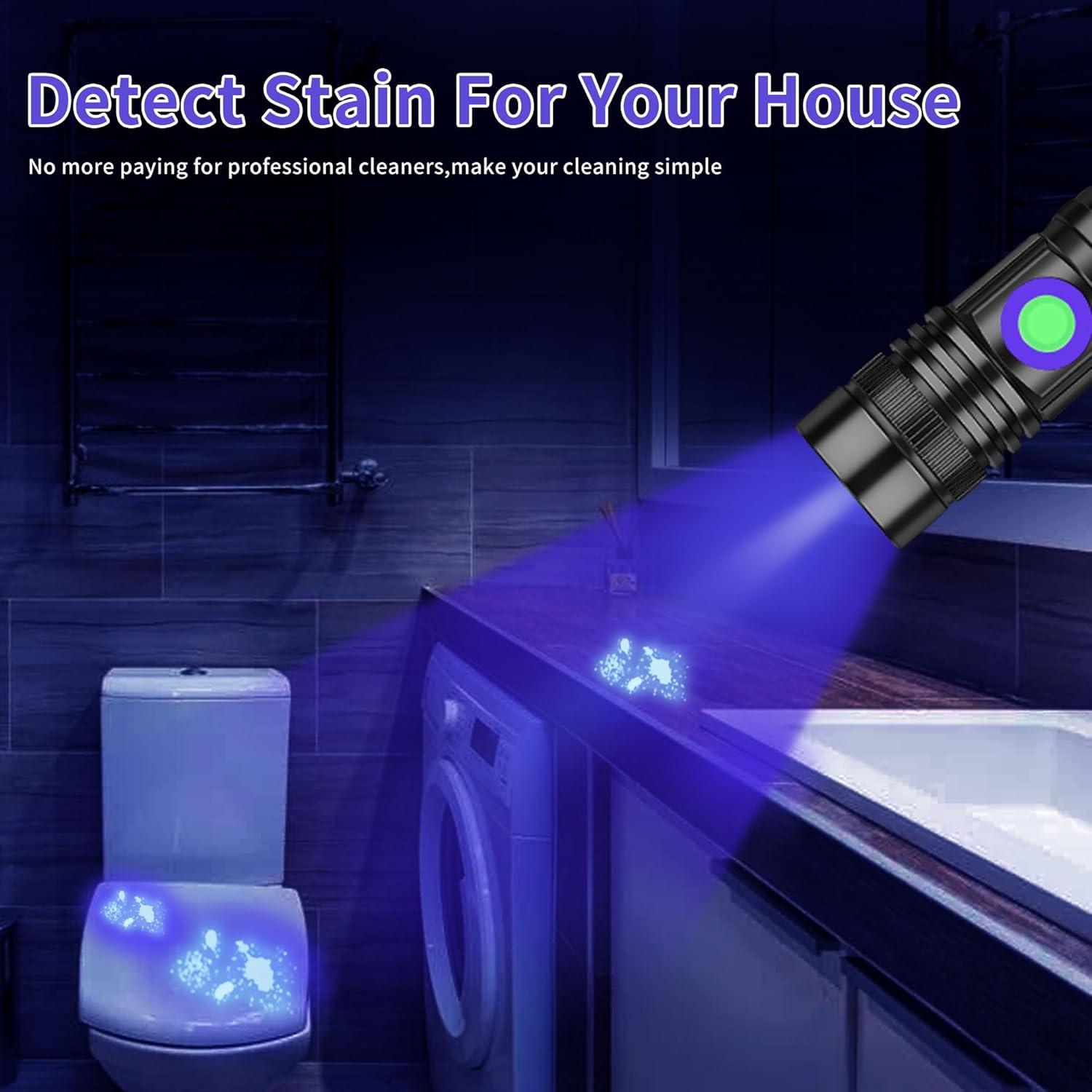 Linterna UV Recargable VMTENMV K300 365nm Mini Portátil