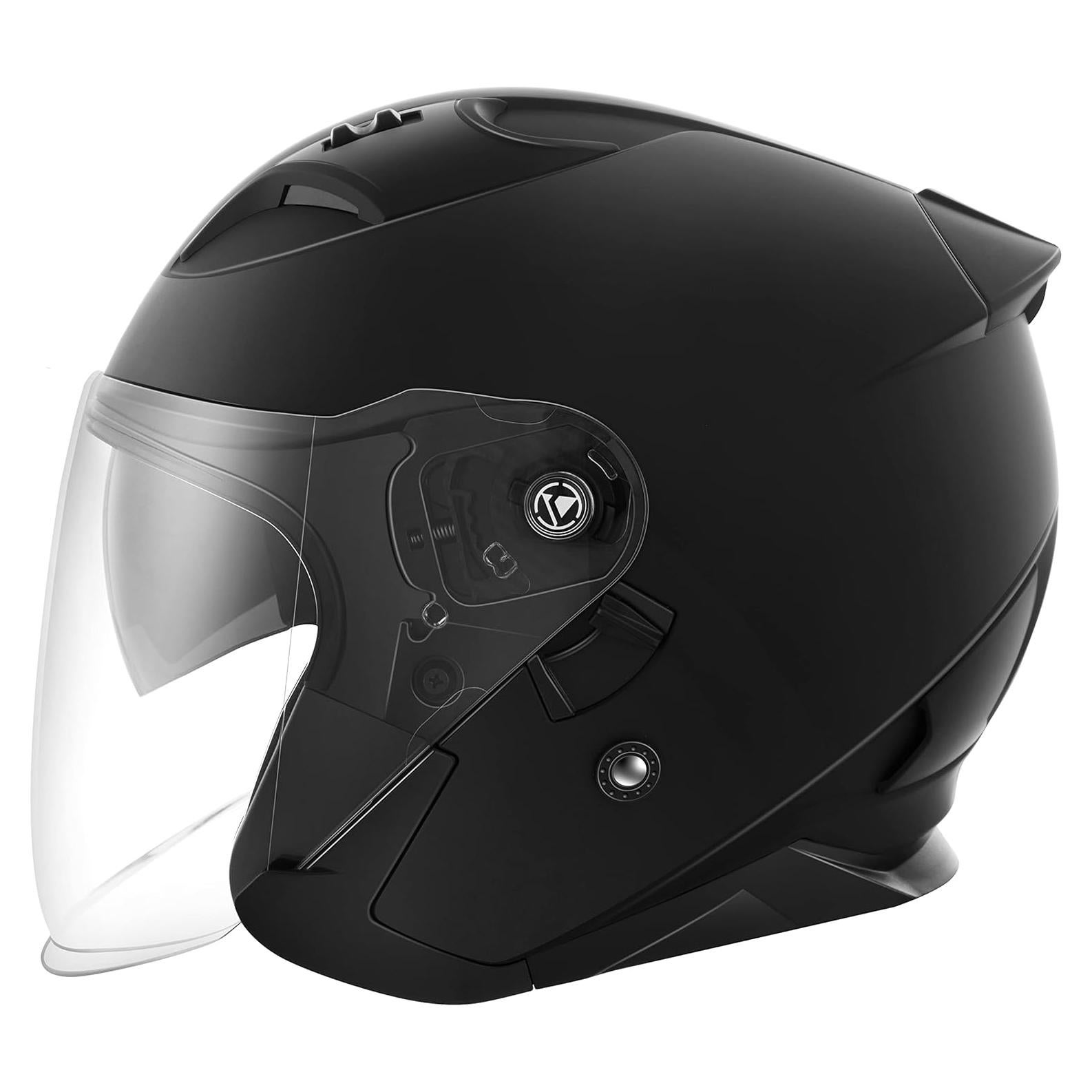 Casco Abierto YEMA YM-637 DOT 3/4 con Visera Solar Negro
