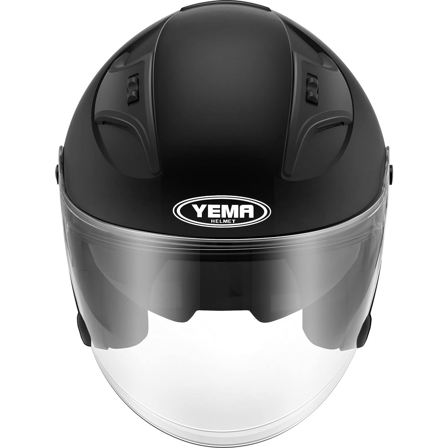 Casco Abierto YEMA YM-637 DOT 3/4 con Visera Solar Negro