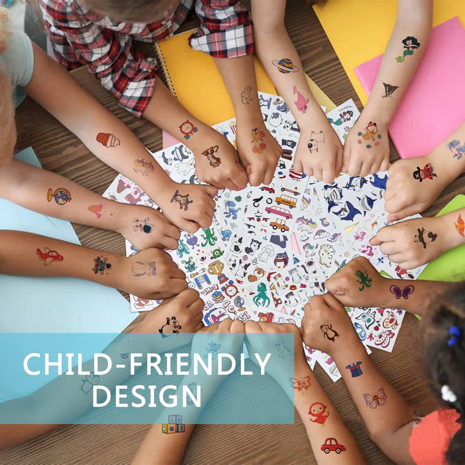 400 Tatuajes Temporales Luminiscentes AIRNOGO para Niños