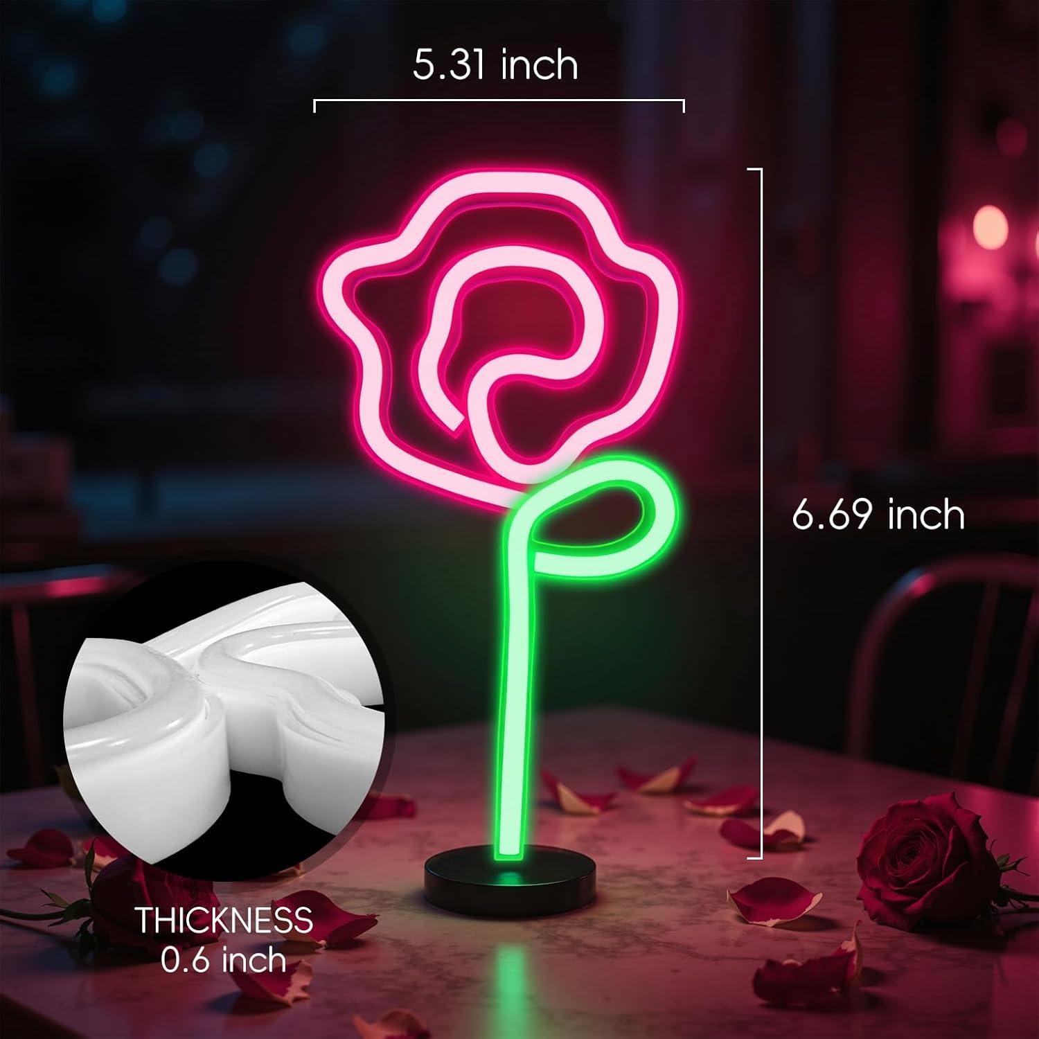 Luz de Neón Rosa HOGHTAR - Decoración de Pared USB 16.99x13.49cm