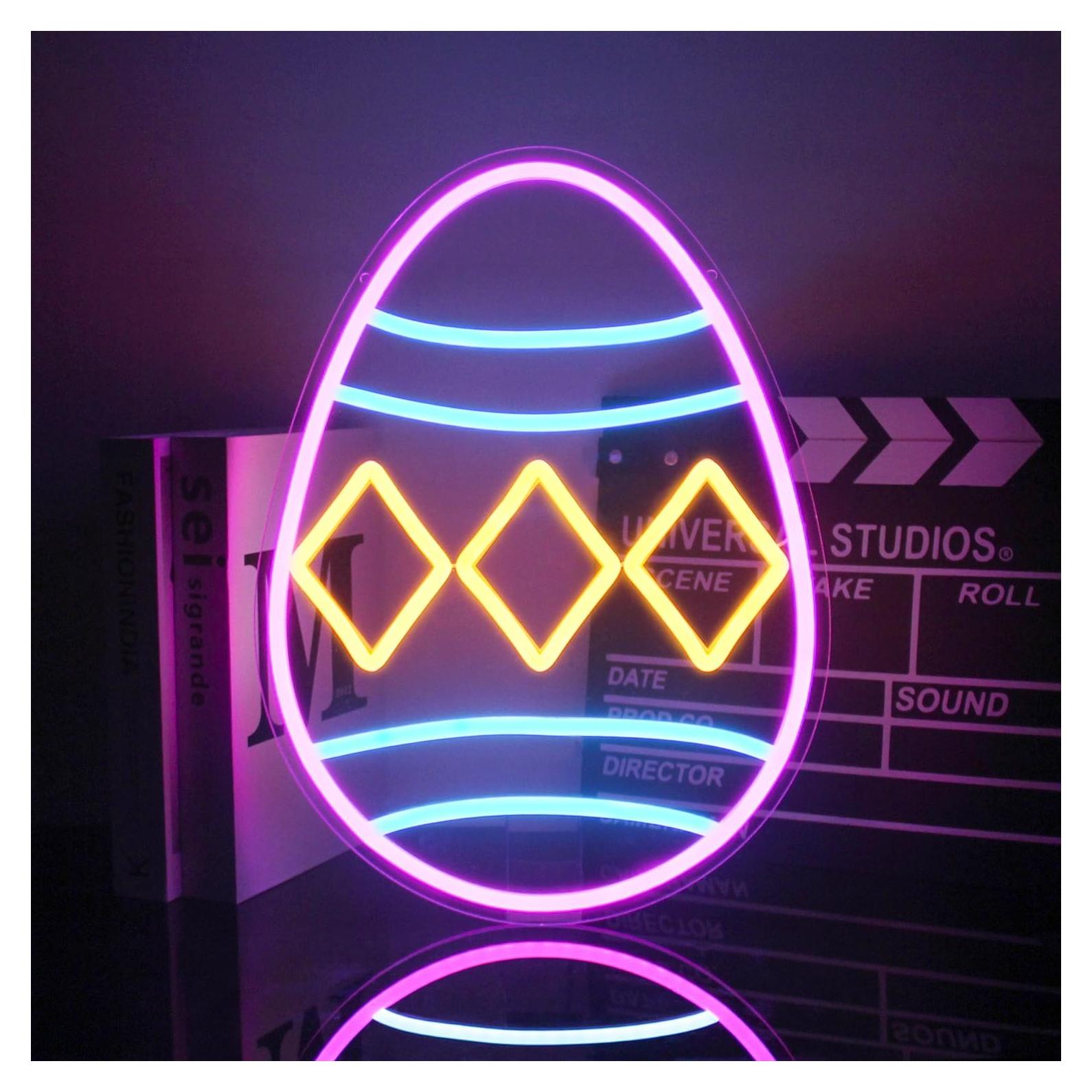 Luz de Neón Huevo de Pascua CKTBLEY 30x40 cm LED Decorativa