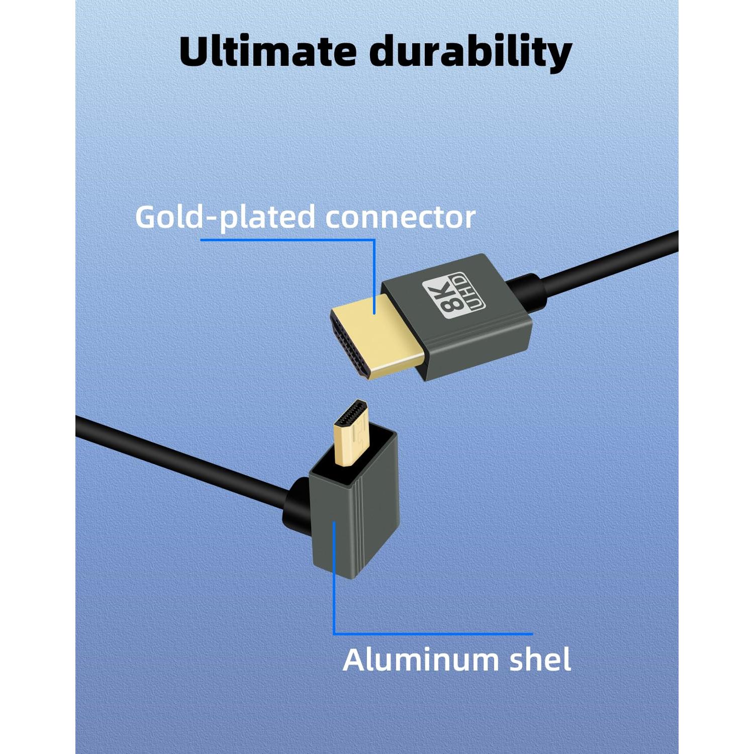 Cable Micro HDMI a HDMI Enrollado GELRHONR 8K 0.30-0.91m