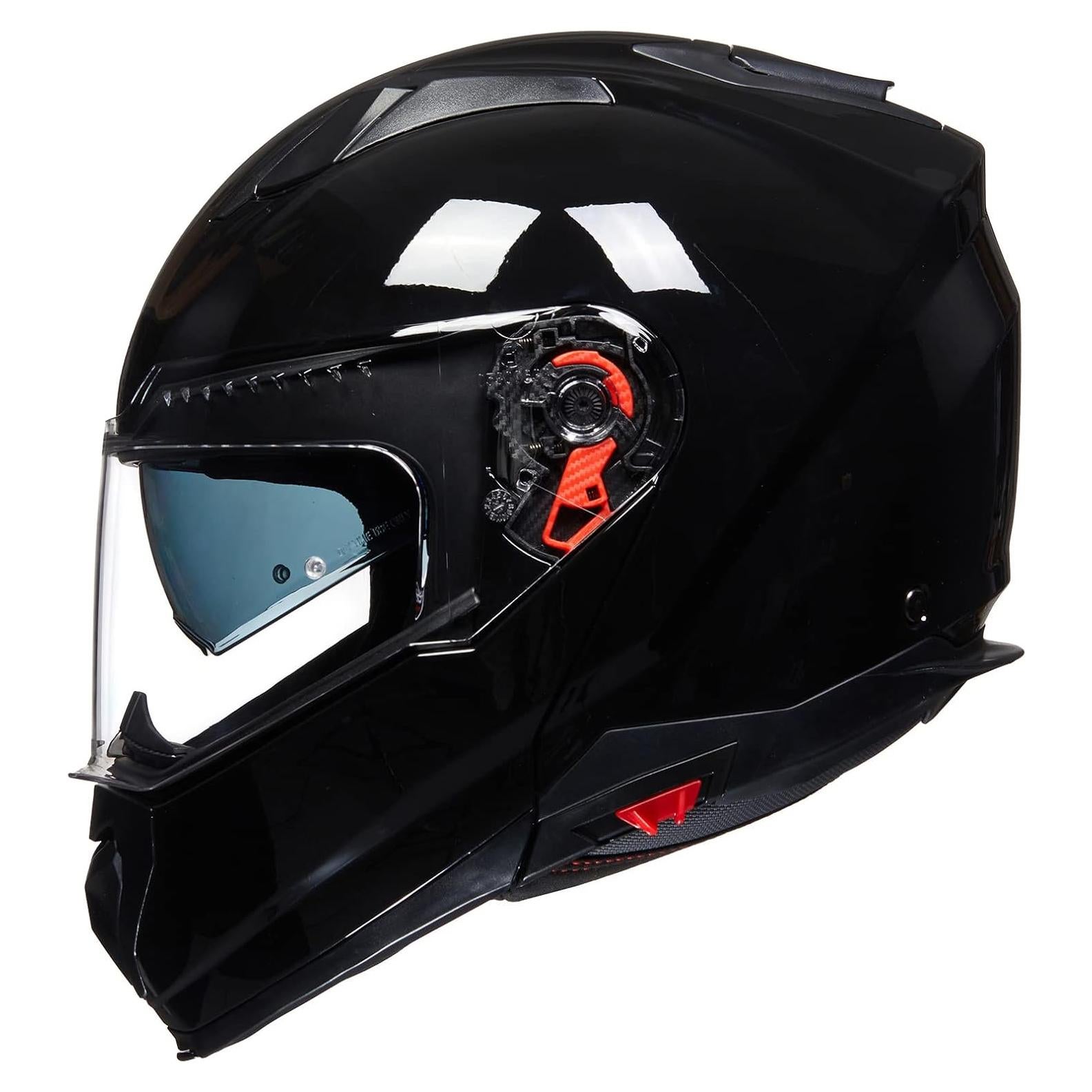Casco Modular ILM 909 para Motocicletas Negro Brillante S