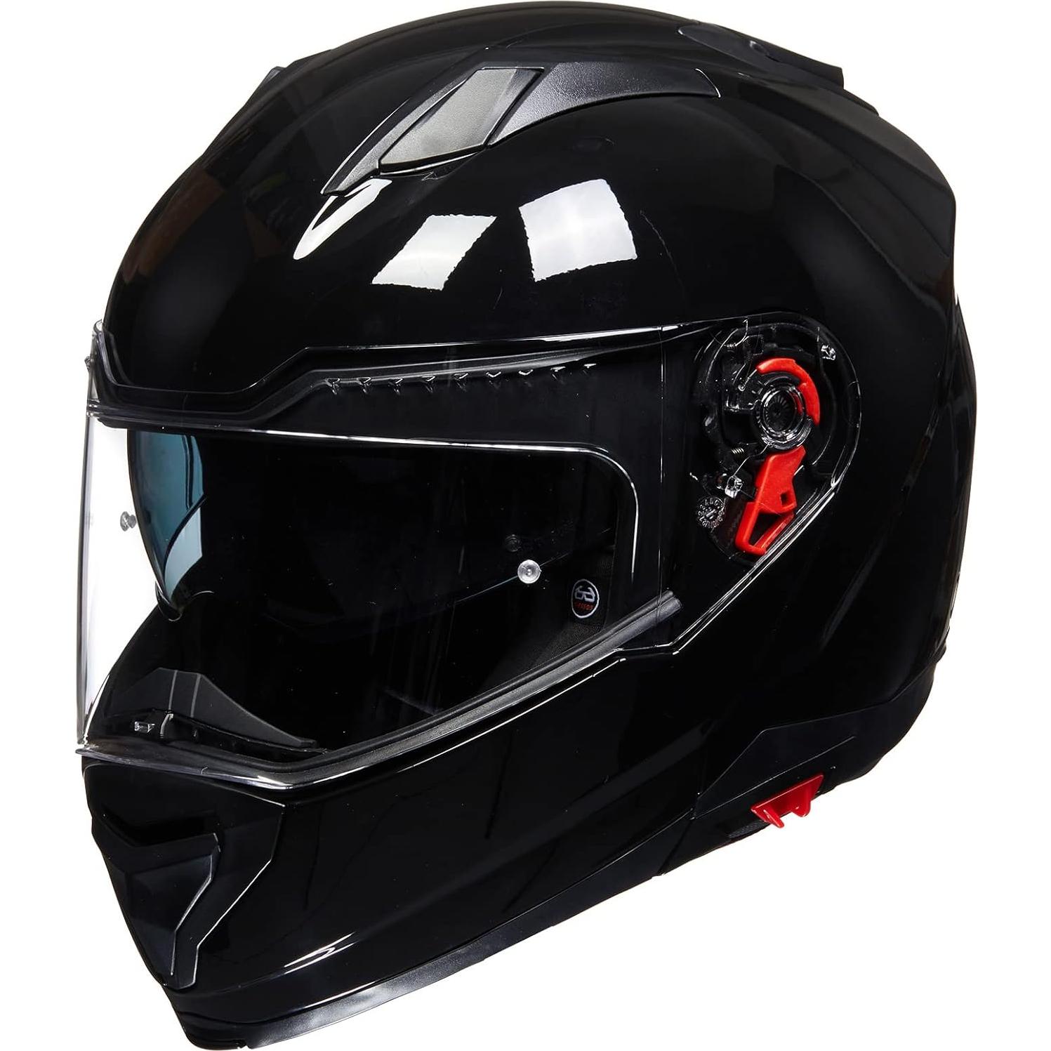 Casco Modular ILM 909 para Motocicletas Negro Brillante S