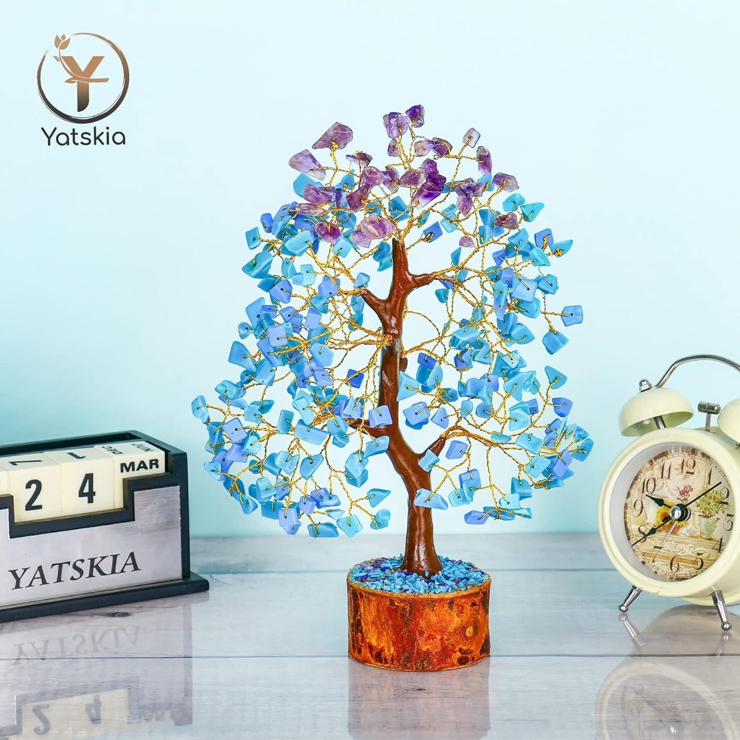 Árbol de Cristal de Ametista y Turquesa YATSKIA 25-30 cm