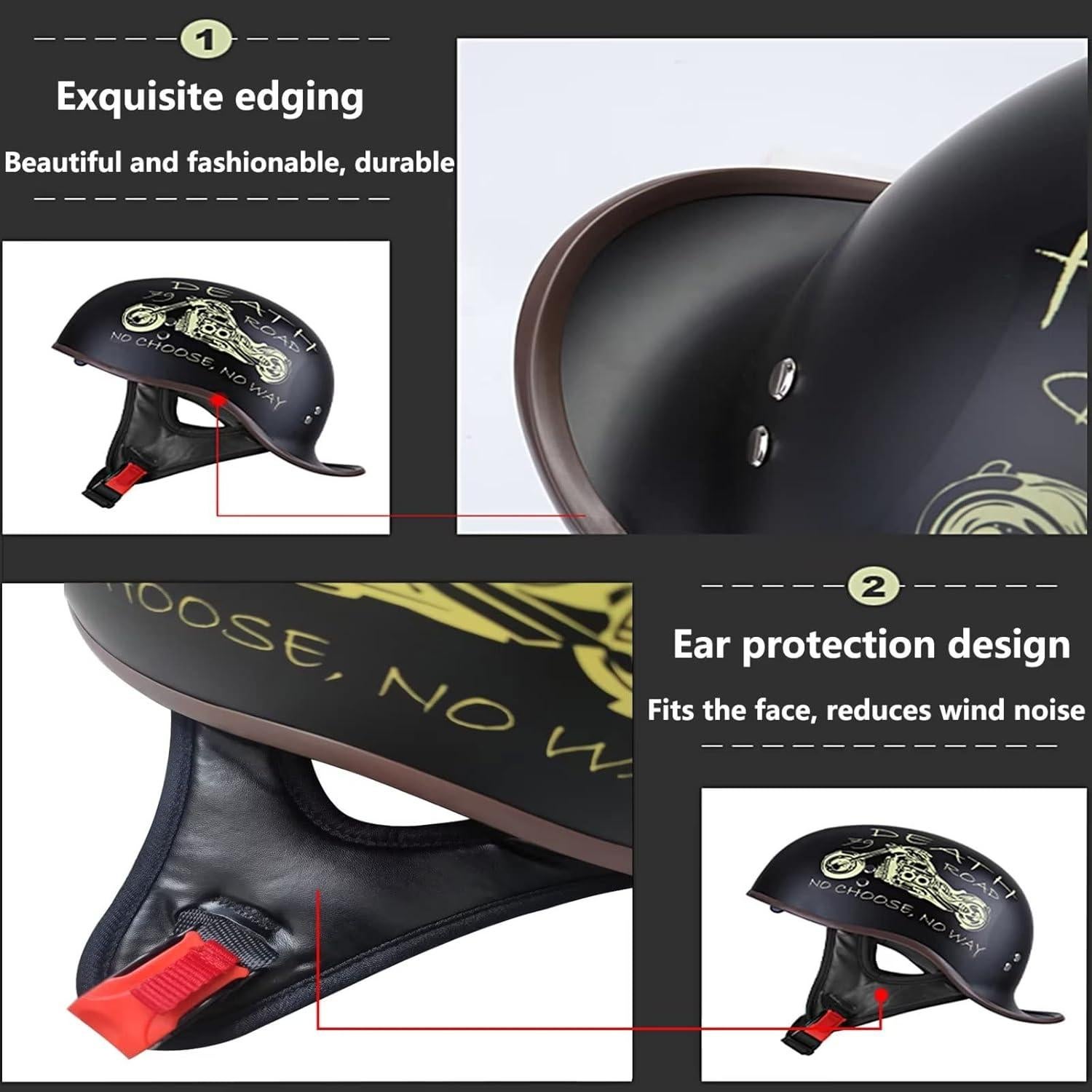 Casco Retro FVCNGP 285928 Negro Brillante Mediano